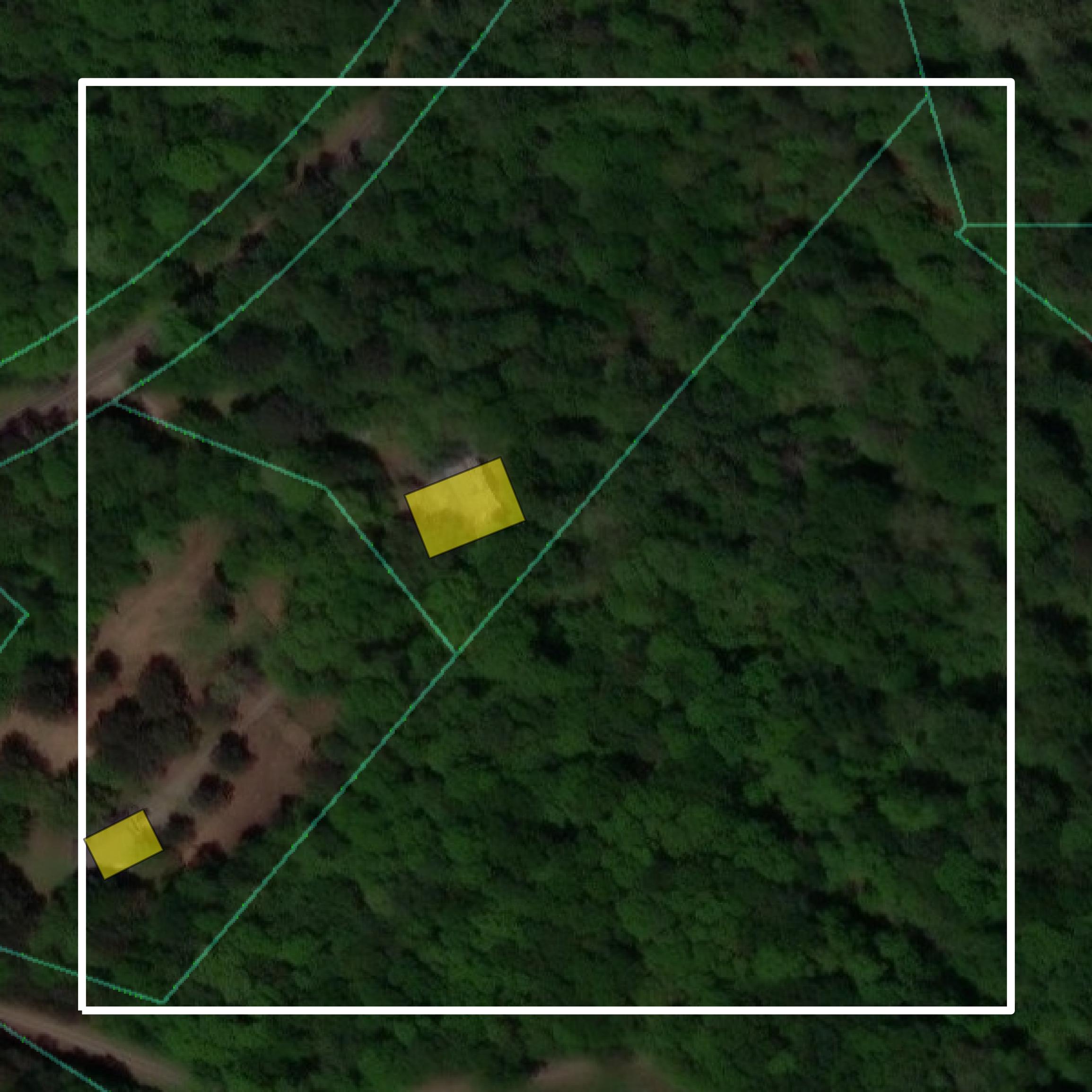 This image shows parcel and building data in Oconee County created using GIS data in Equator.