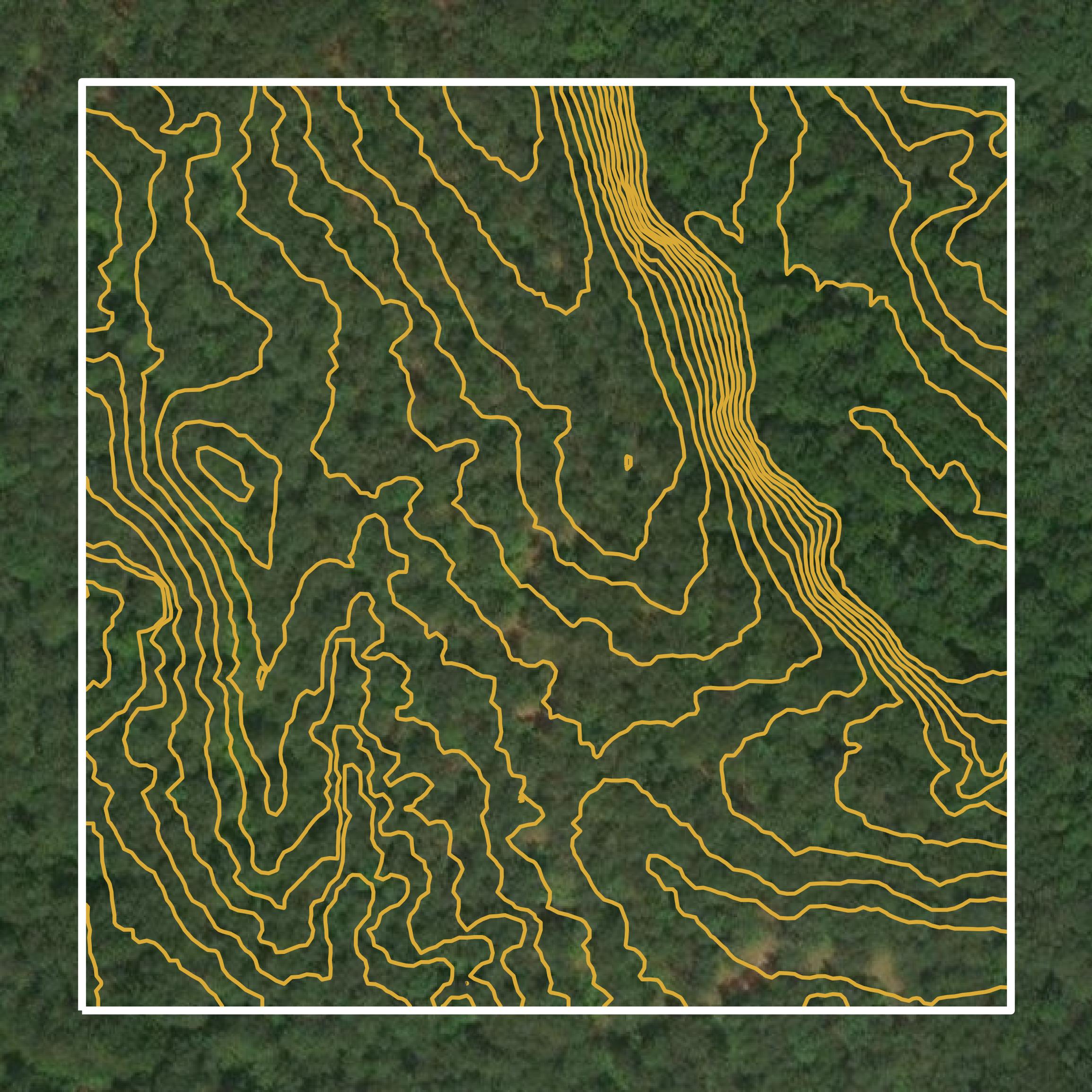 This image shows a contour map in Oglethorpe County created using GIS data in Equator.