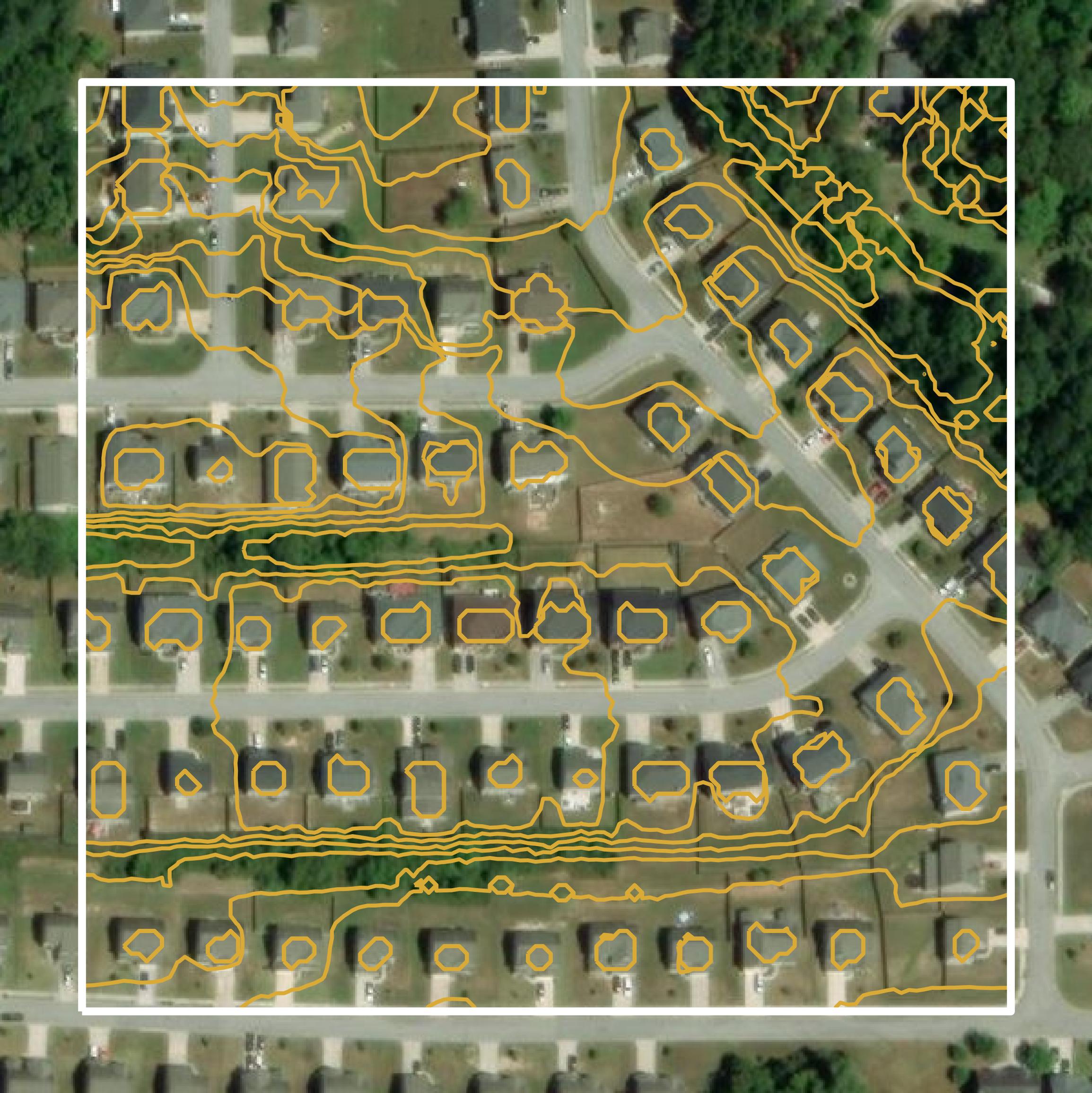 This image shows a contour map in Paulding County created using GIS data in Equator.