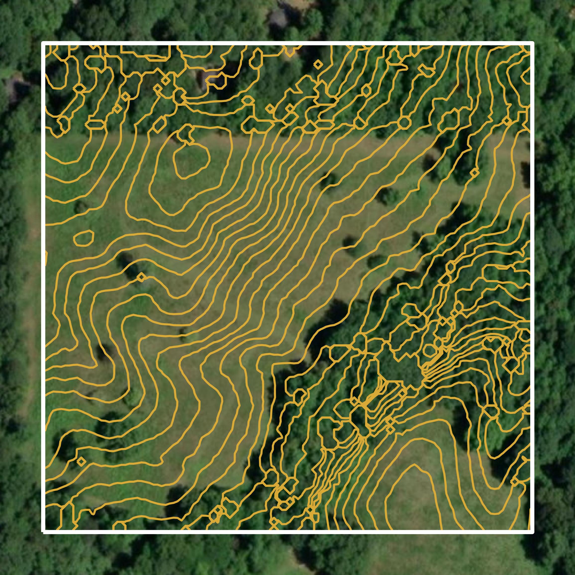 This image shows a contour map in Paulding County created using GIS data in Equator.
