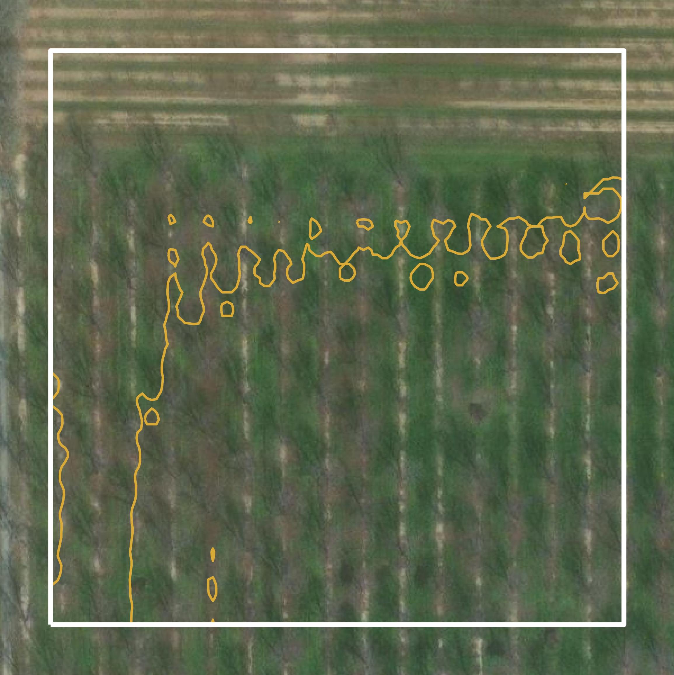 This image shows a contour map in Peach County created using GIS data in Equator.