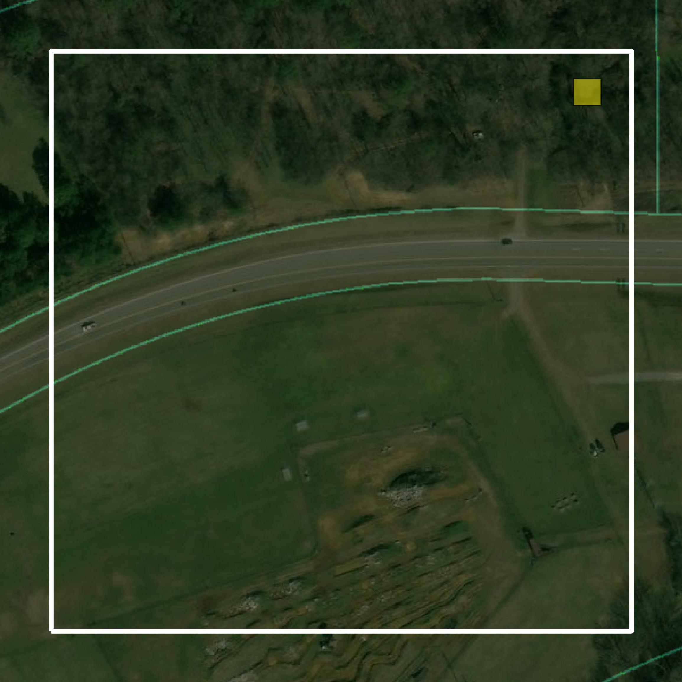 This image shows parcel and building data in Pickens County created using GIS data in Equator.