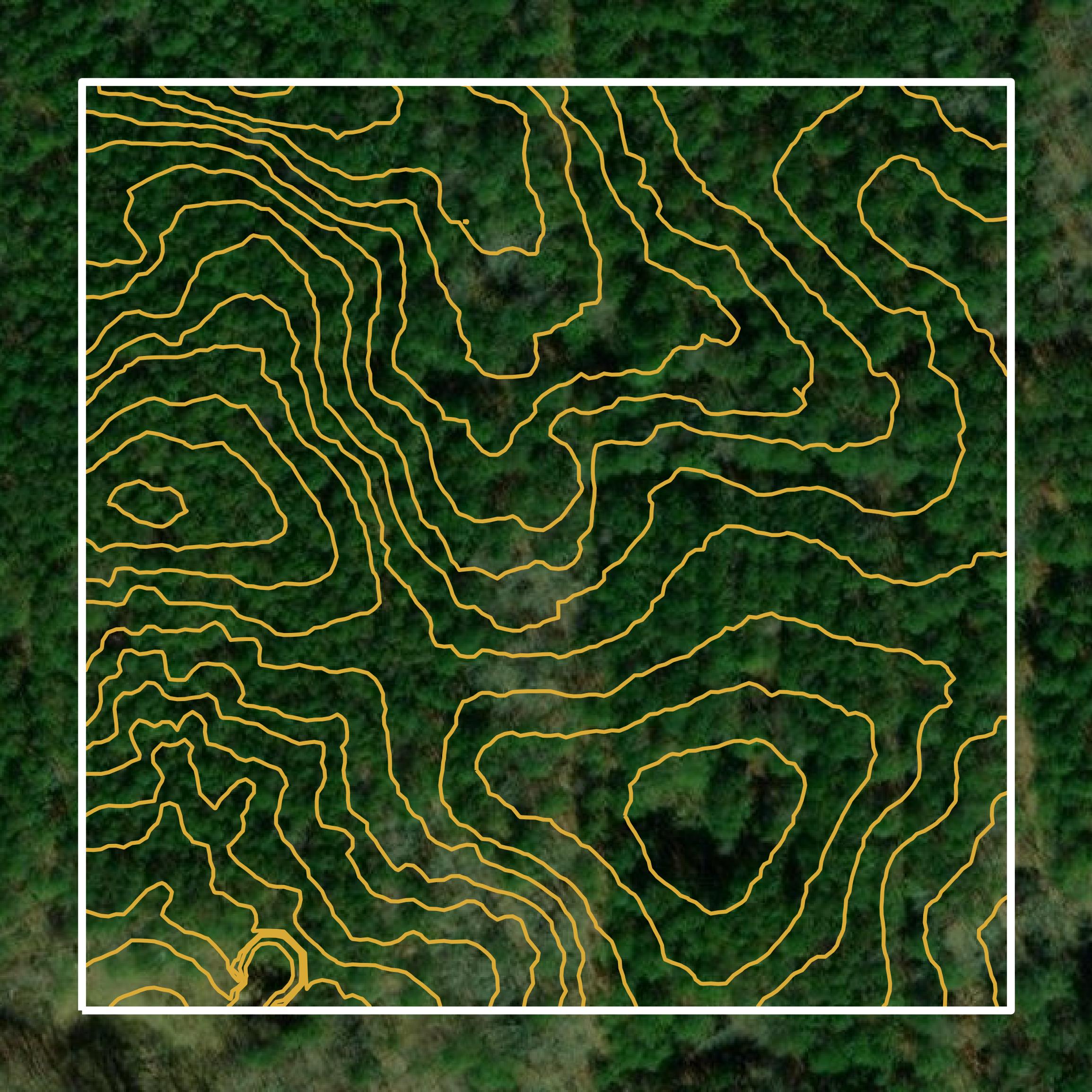 This image shows a contour map in Pike County created using GIS data in Equator.