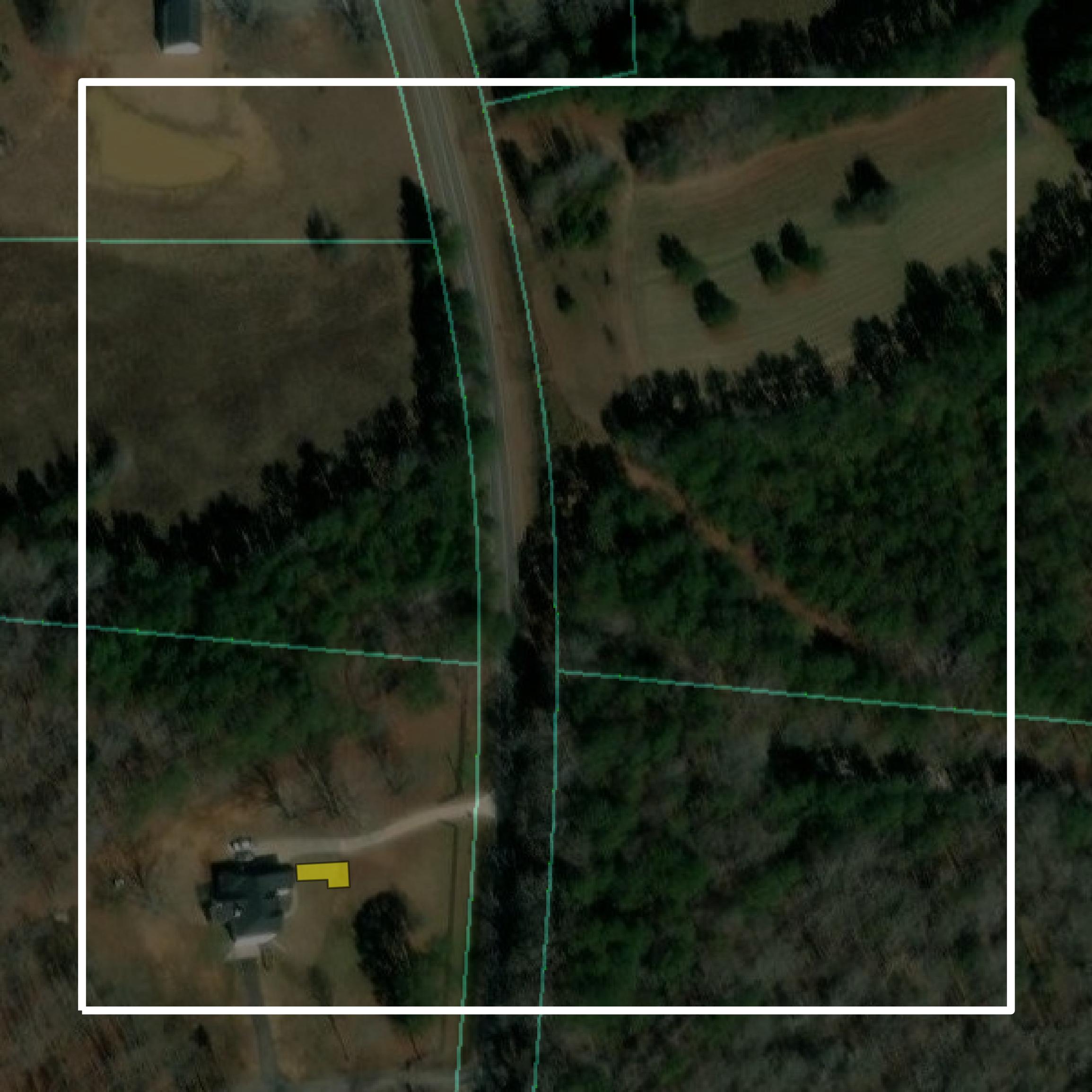 This image shows parcel and building data in Pike County created using GIS data in Equator.