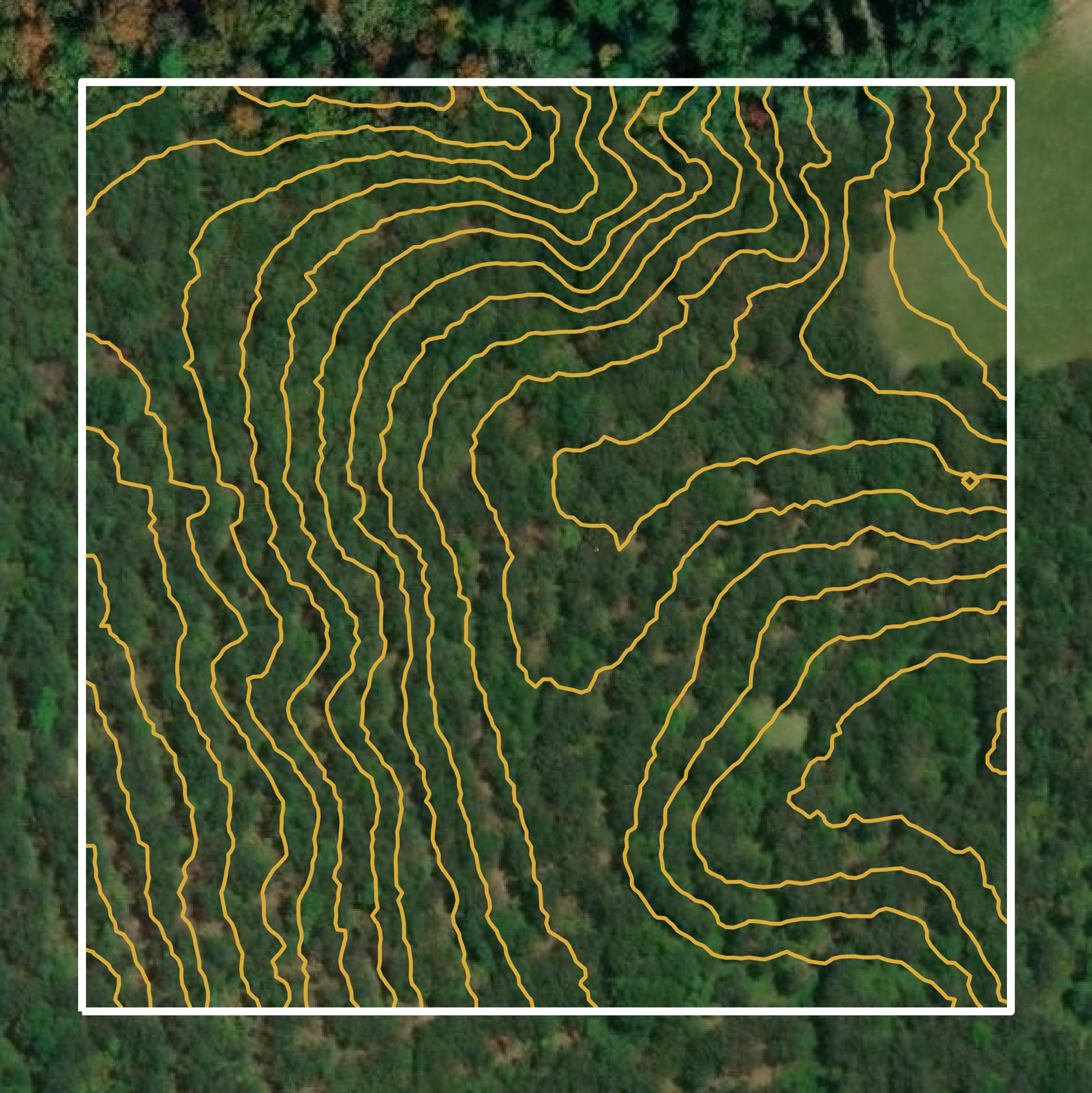 This image shows a contour map in Polk County created using GIS data in Equator.