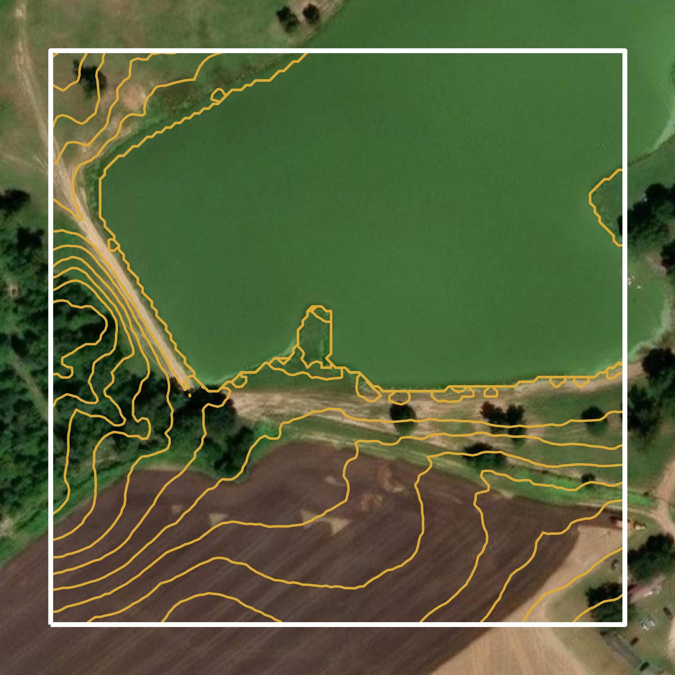 This image shows a contour map in Putnam County created using GIS data in Equator.