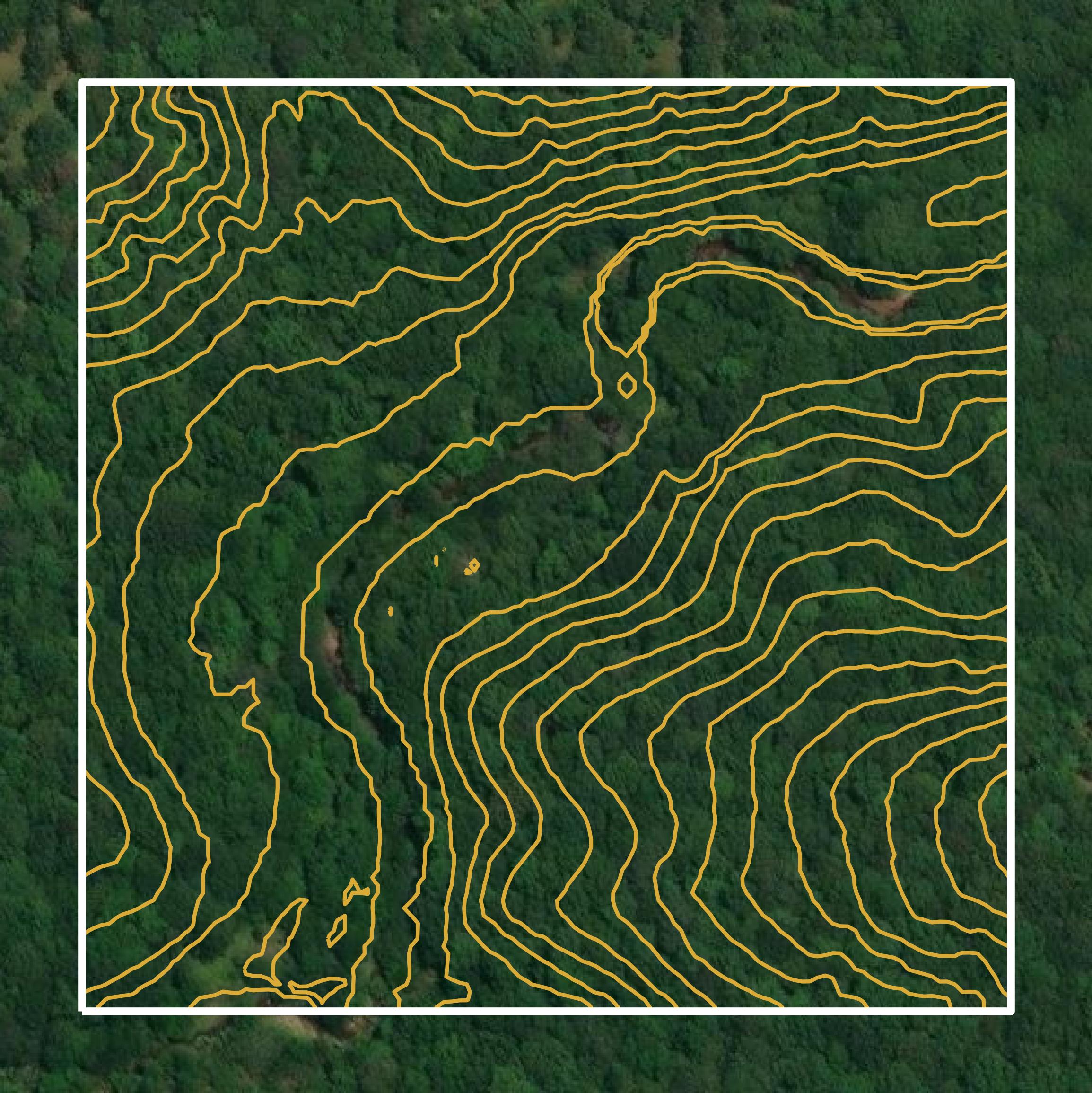 This image shows a contour map in Putnam County created using GIS data in Equator.