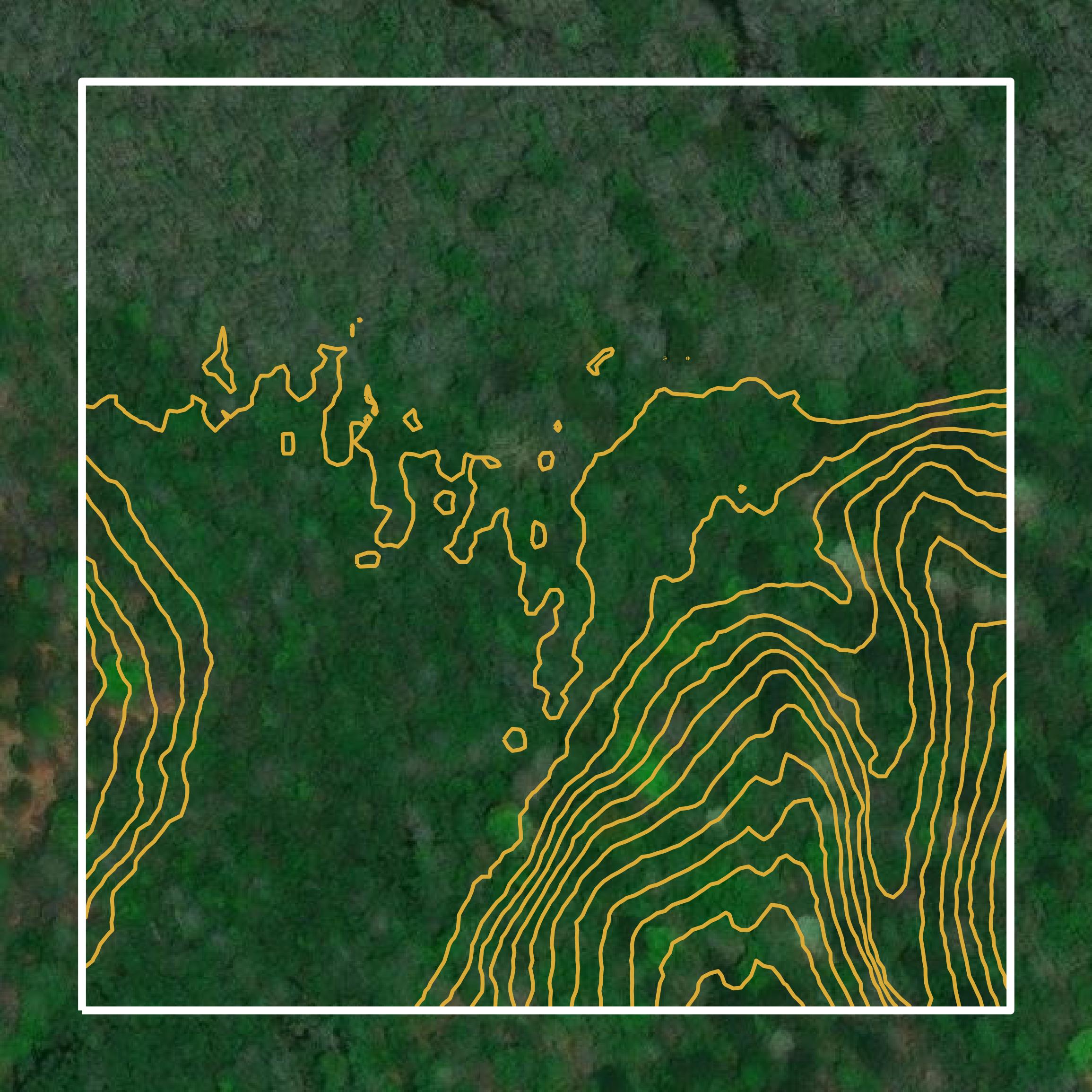 This image shows a contour map in Schley County created using GIS data in Equator.
