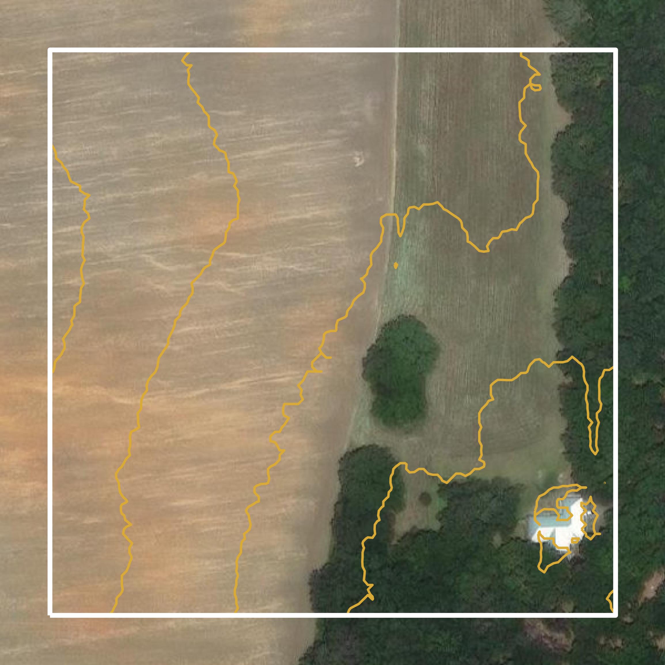 This image shows a contour map in Seminole County created using GIS data in Equator.