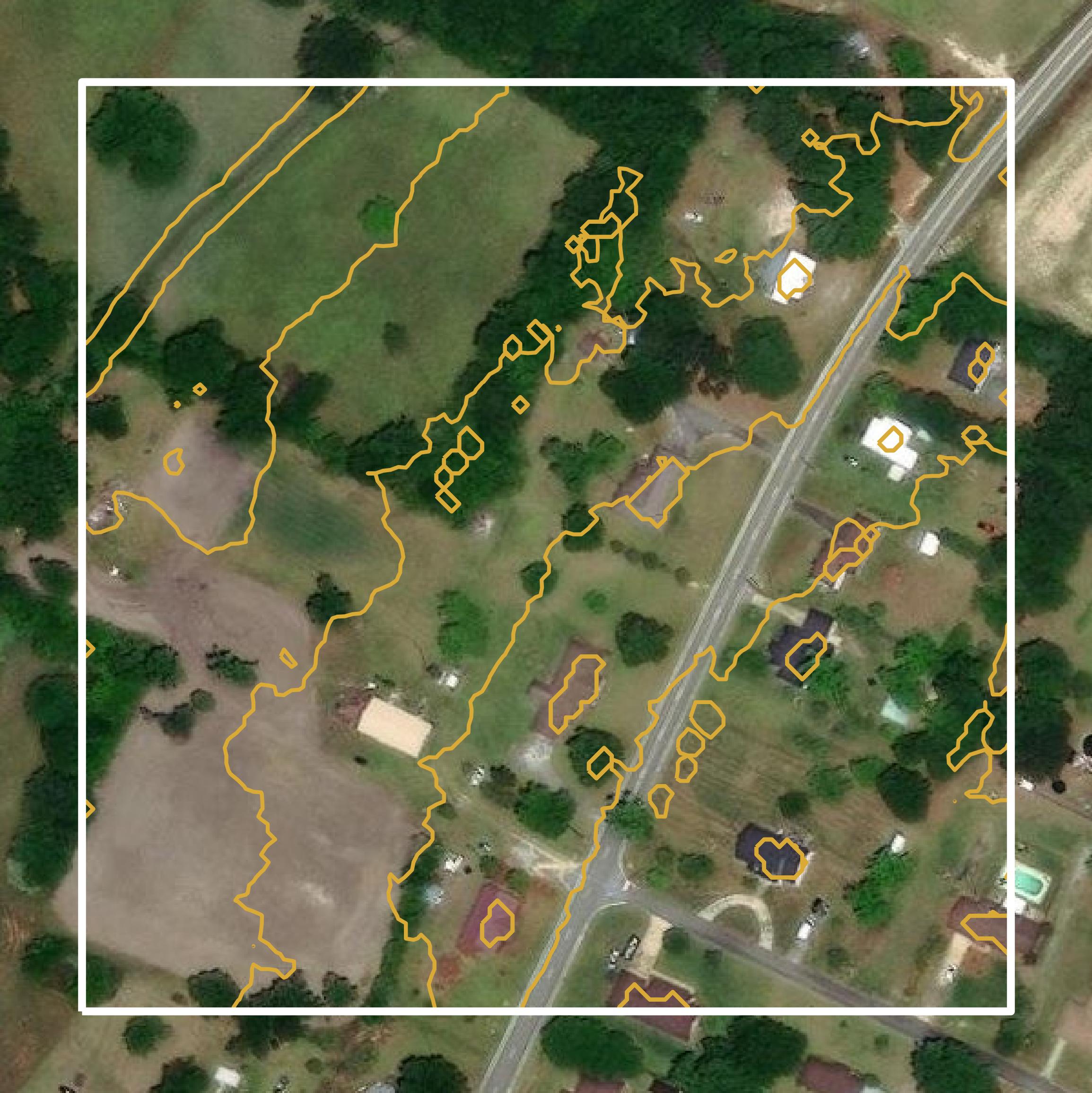This image shows a contour map in Seminole County created using GIS data in Equator.