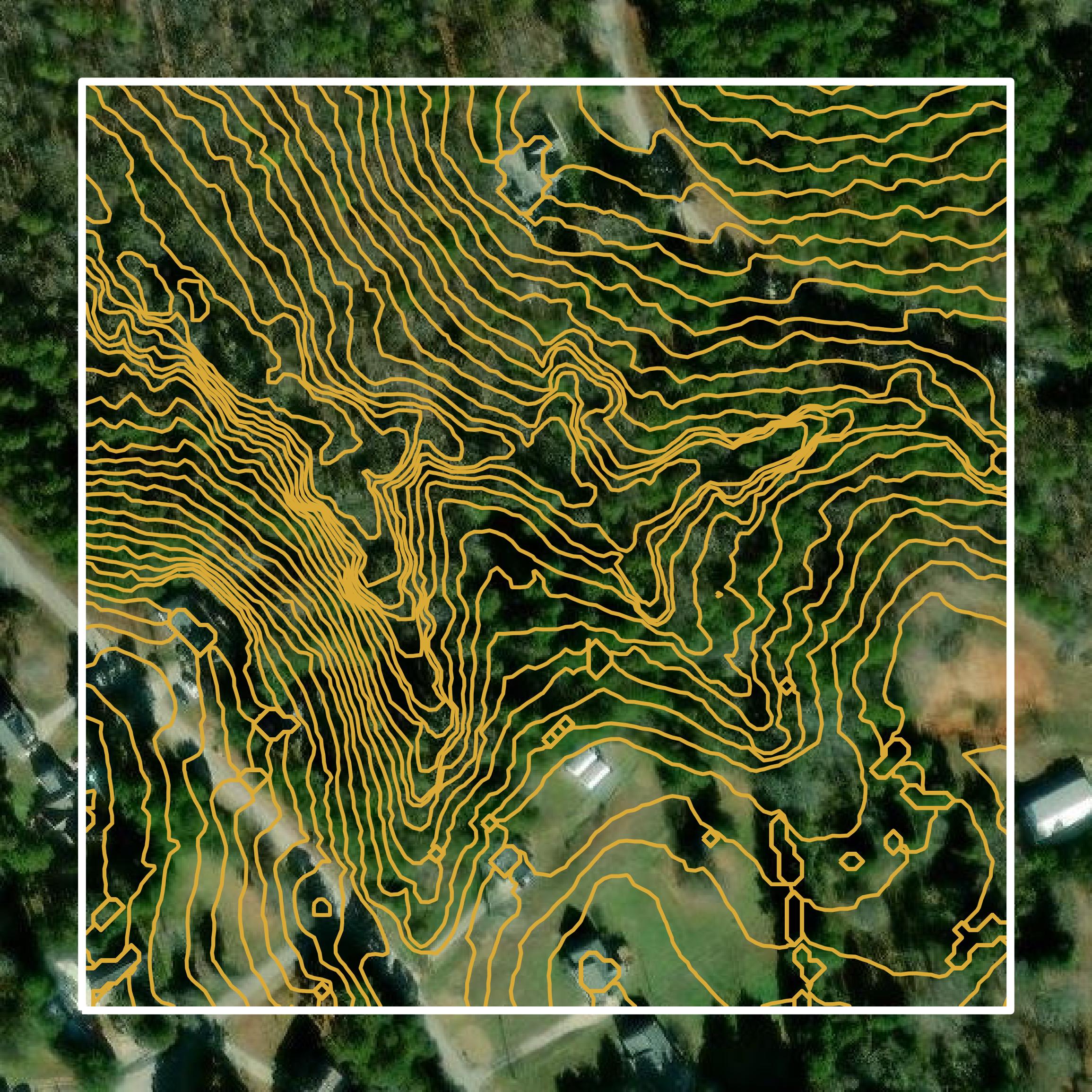 This image shows a contour map in Stephens County created using GIS data in Equator.