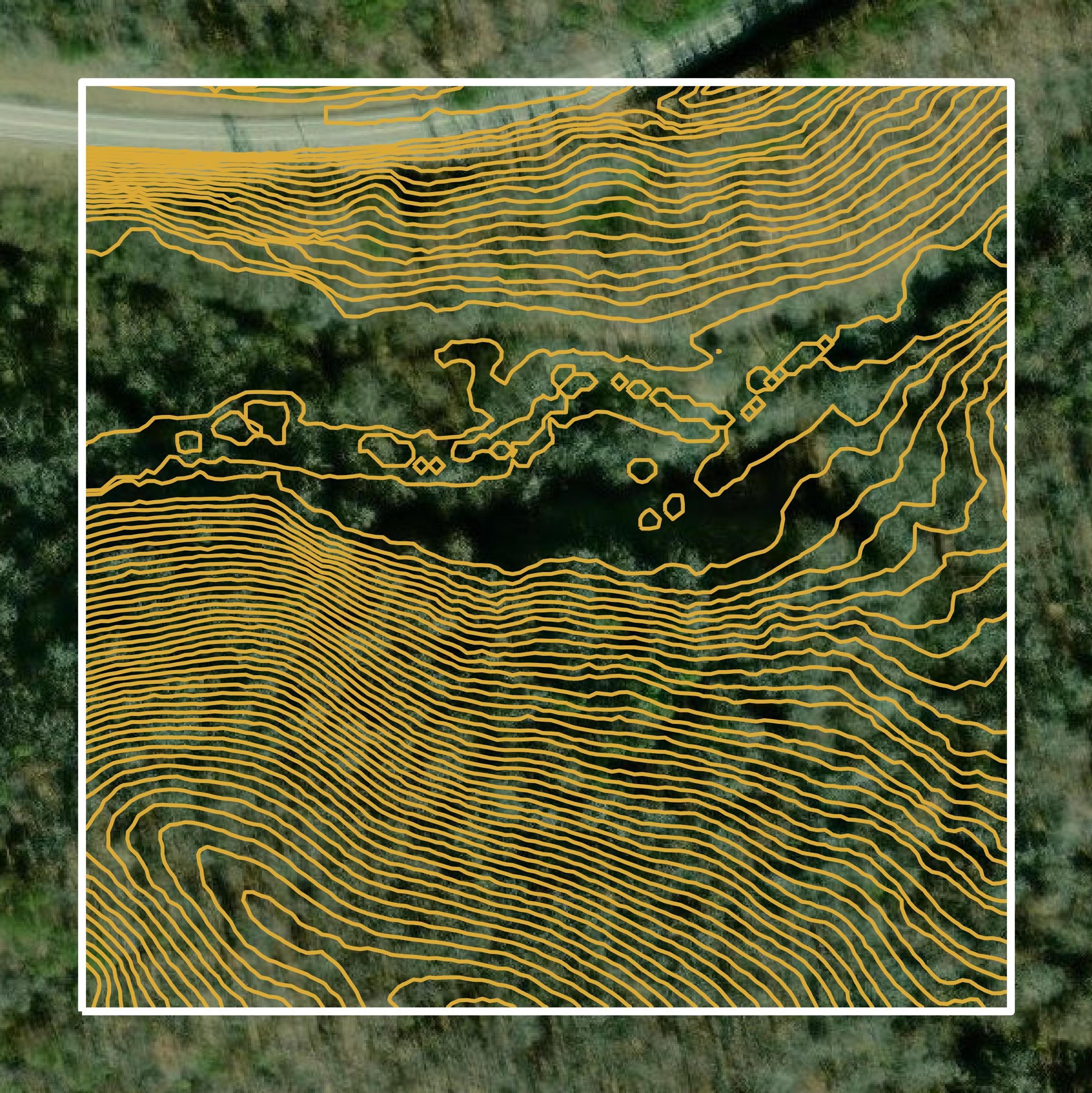 This image shows a contour map in Stephens County created using GIS data in Equator.
