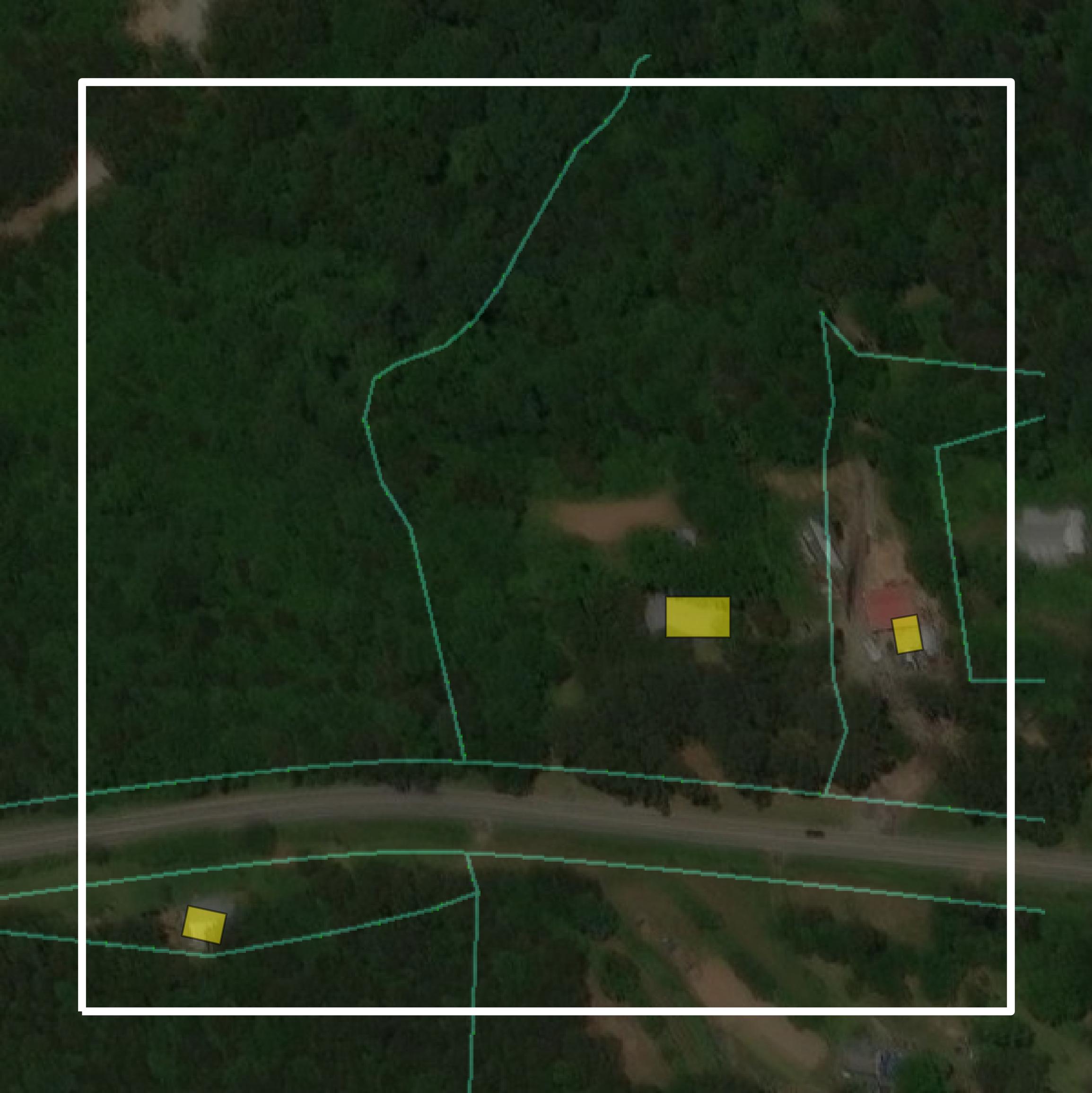 This image shows parcel and building data in Stephens County created using GIS data in Equator.