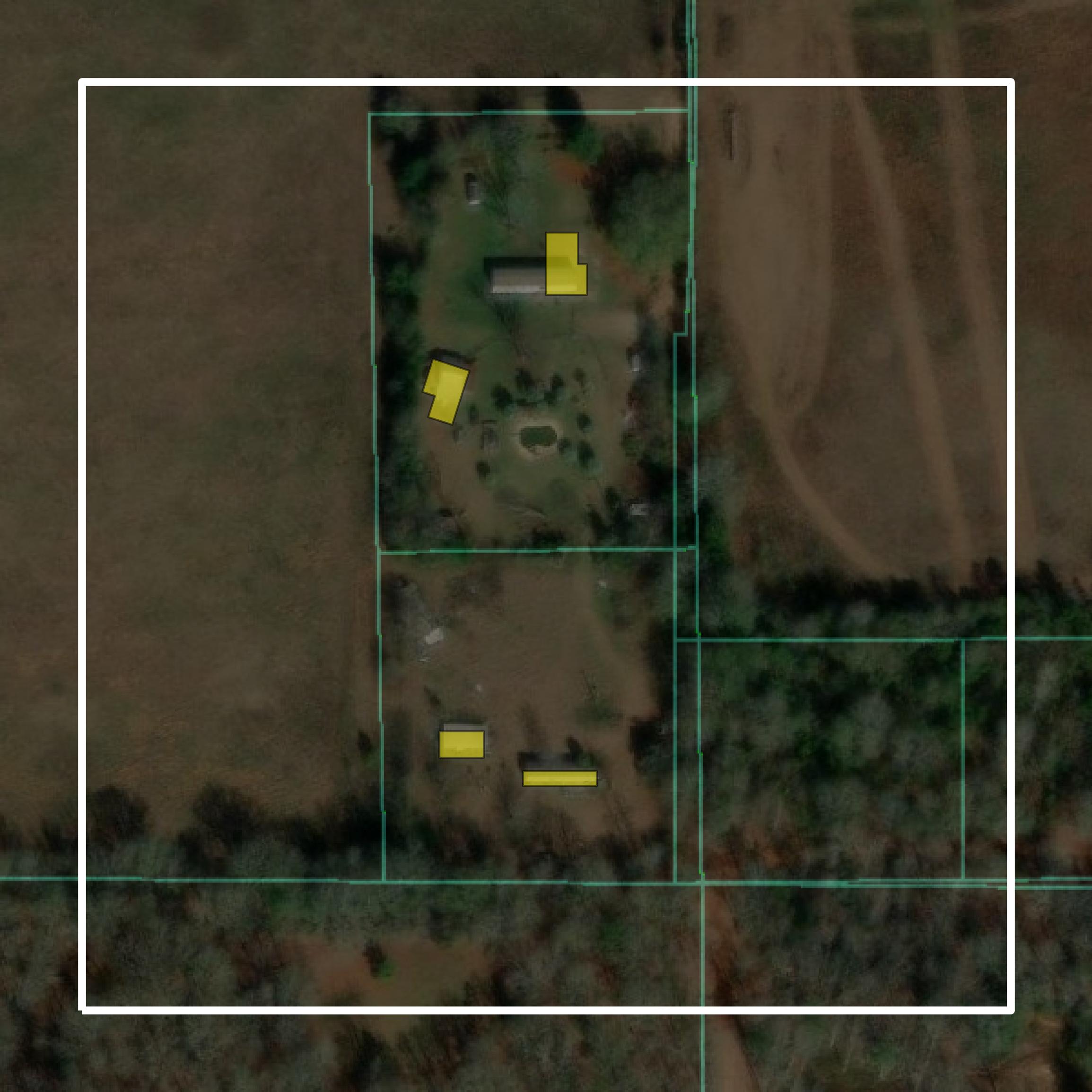 This image shows parcel and building data in Stewart County created using GIS data in Equator.