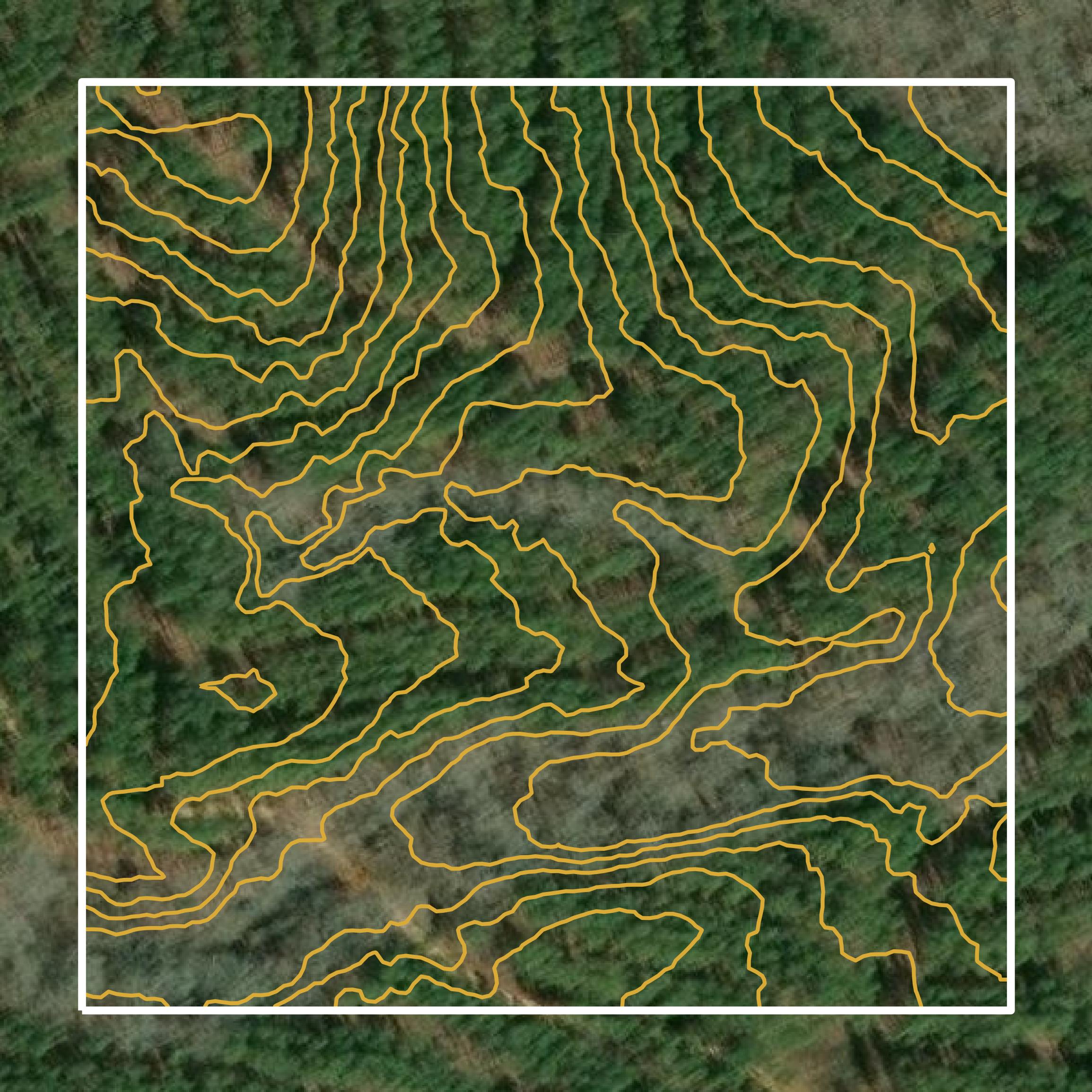 This image shows a contour map in Talbot County created using GIS data in Equator.