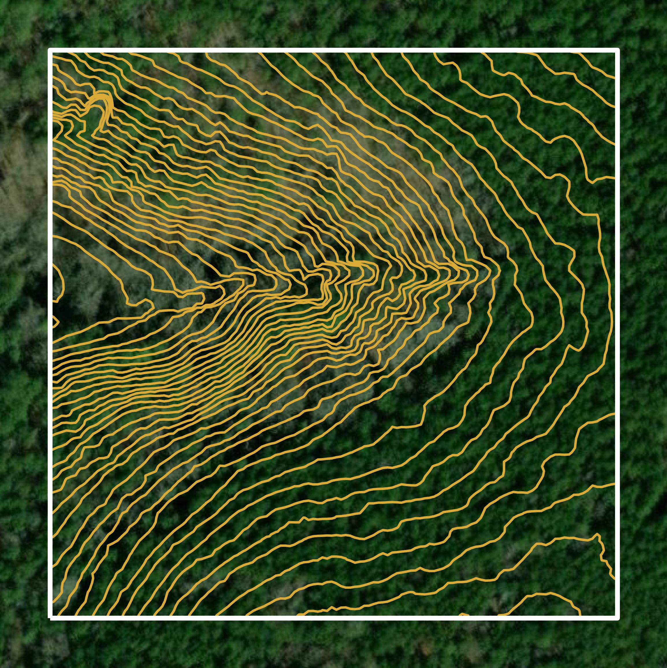 This image shows a contour map in Talbot County created using GIS data in Equator.