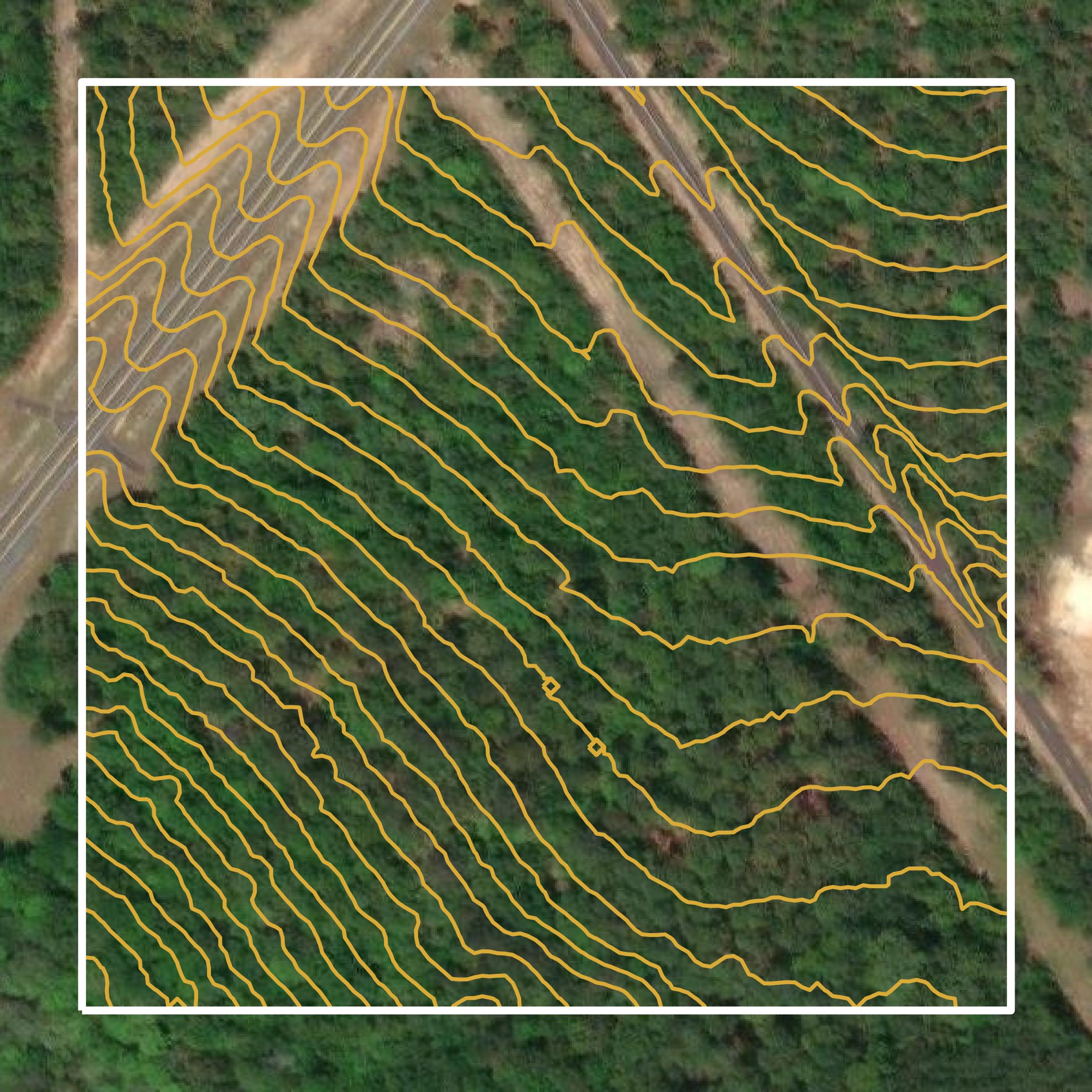 This image shows a contour map in Taylor County created using GIS data in Equator.