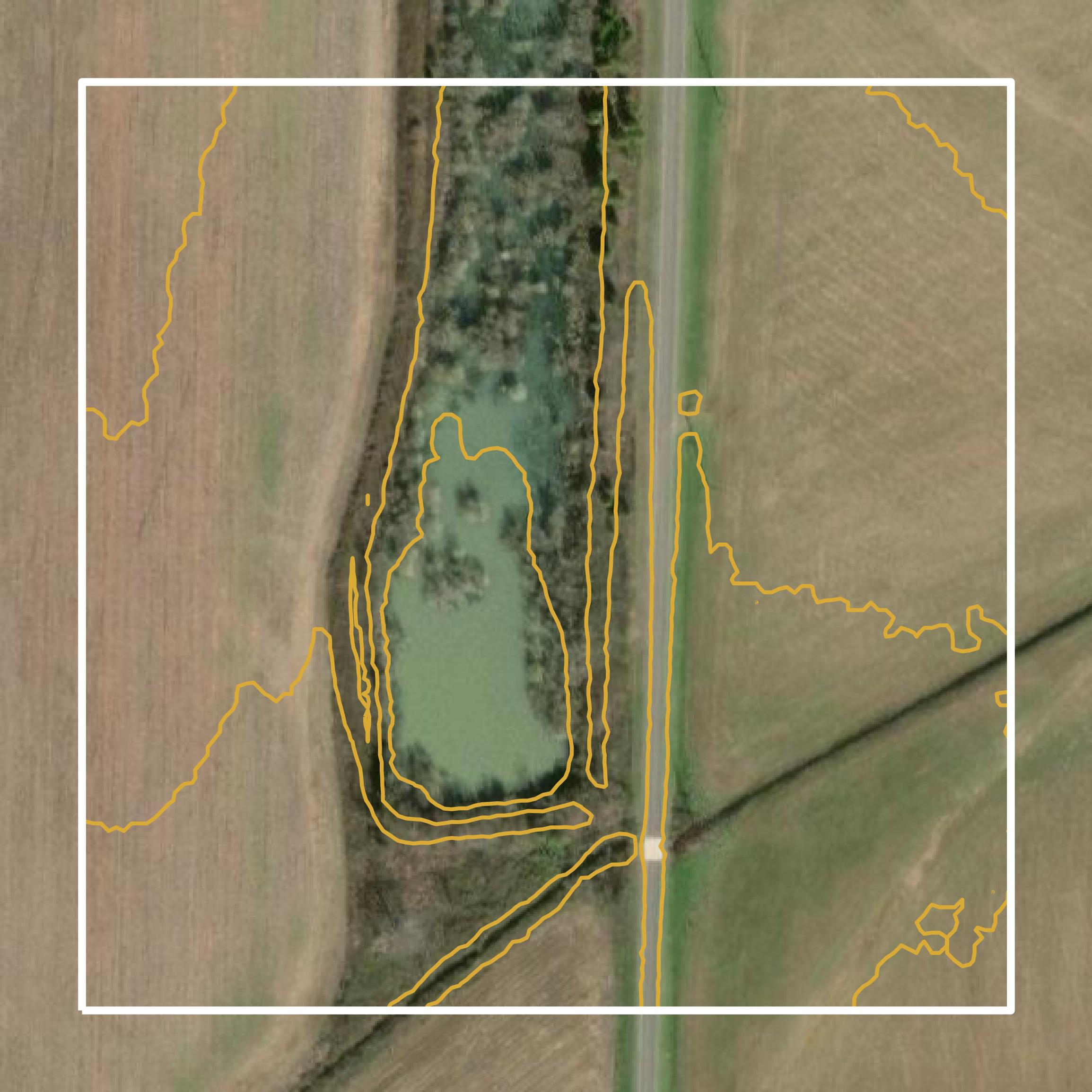This image shows a contour map in Terrell County created using GIS data in Equator.