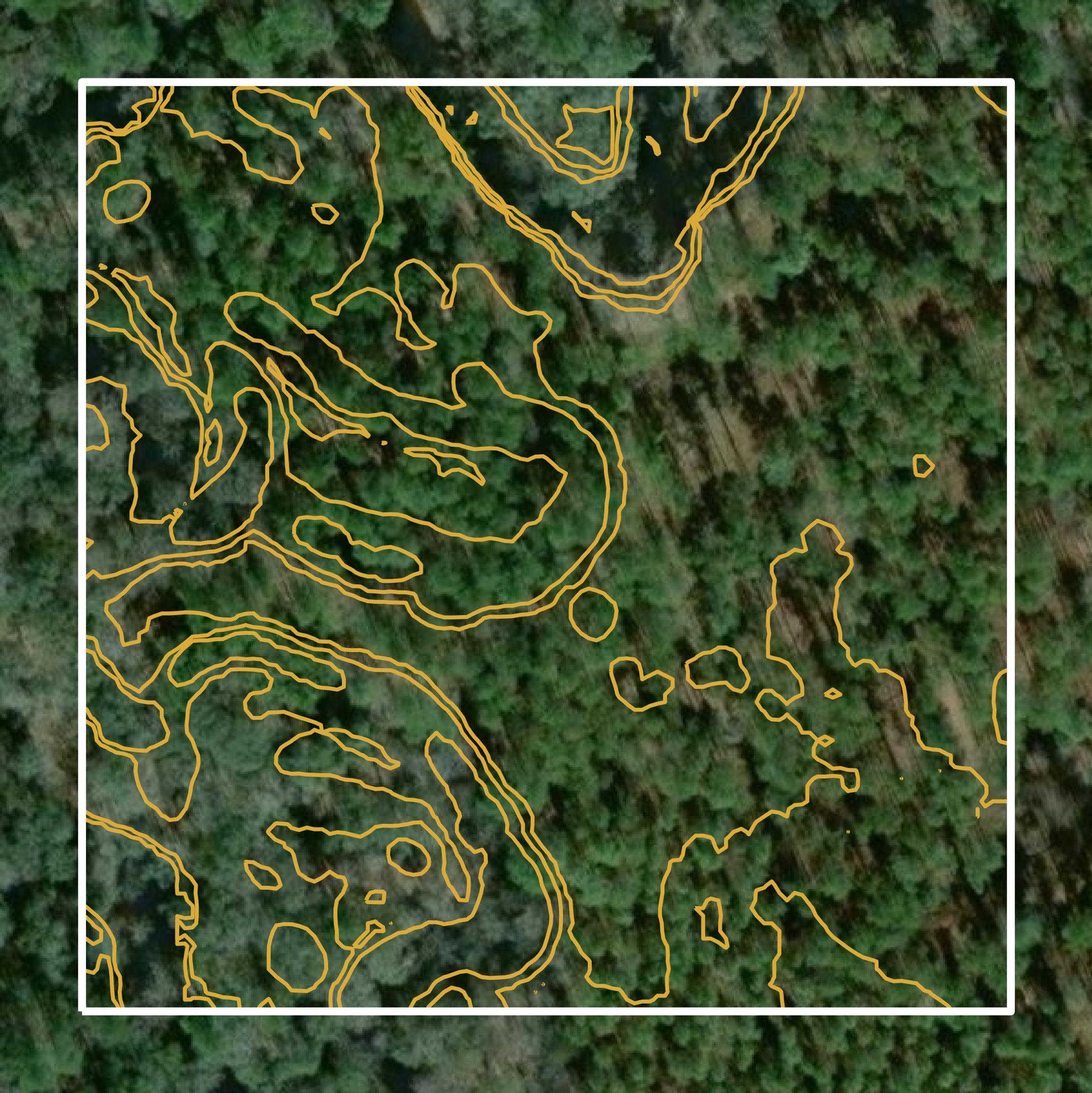 This image shows a contour map in Thomas County created using GIS data in Equator.