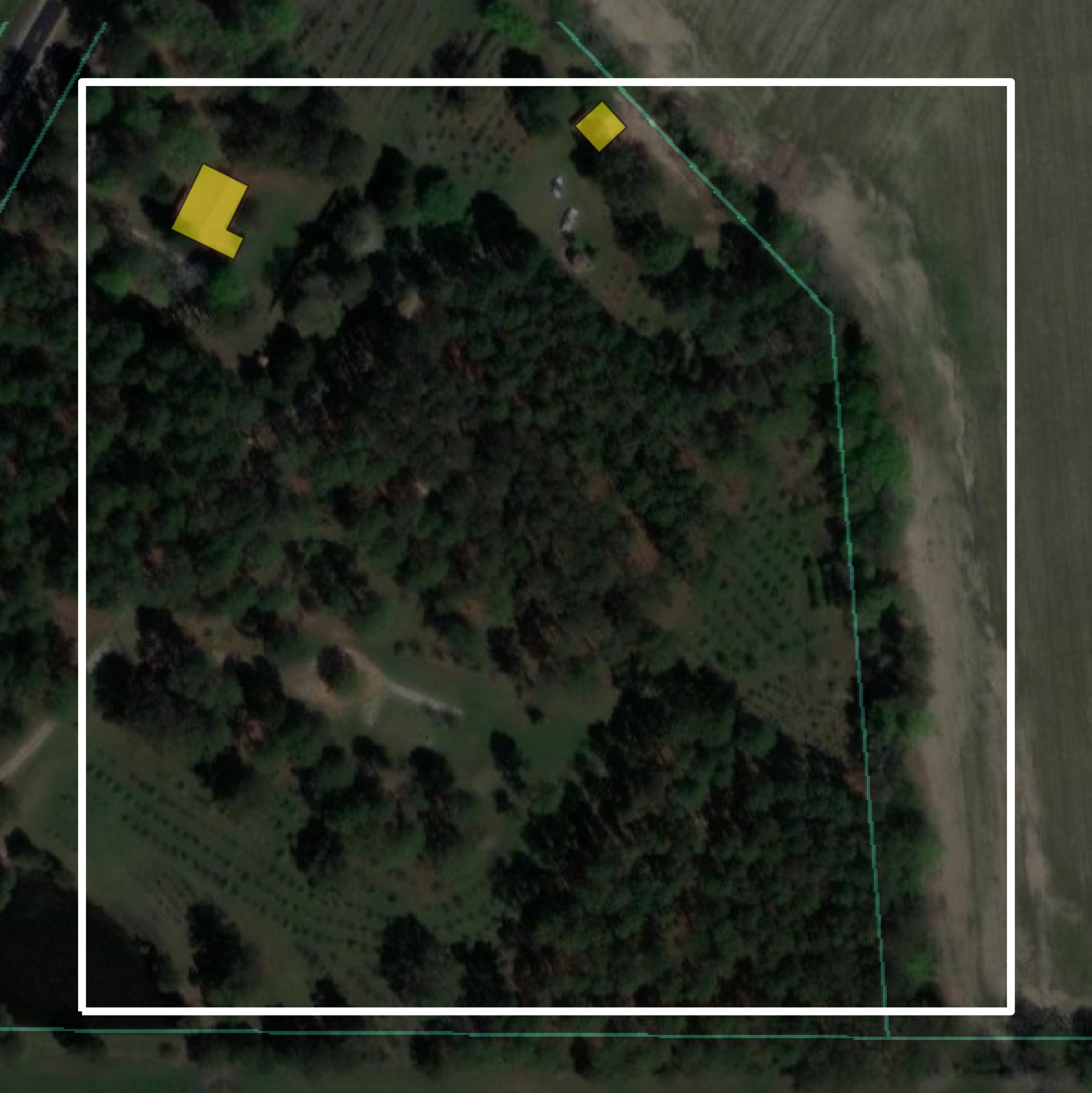 This image shows parcel and building data in Thomas County created using GIS data in Equator.