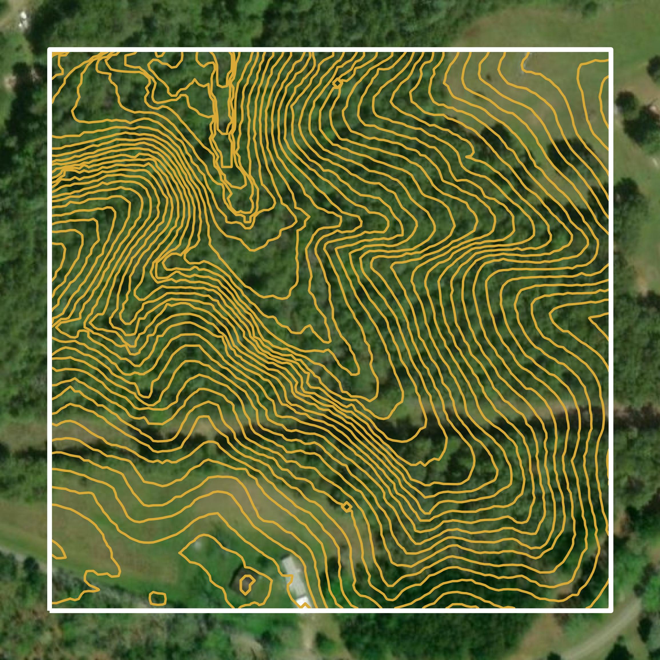 This image shows a contour map in Union County created using GIS data in Equator.