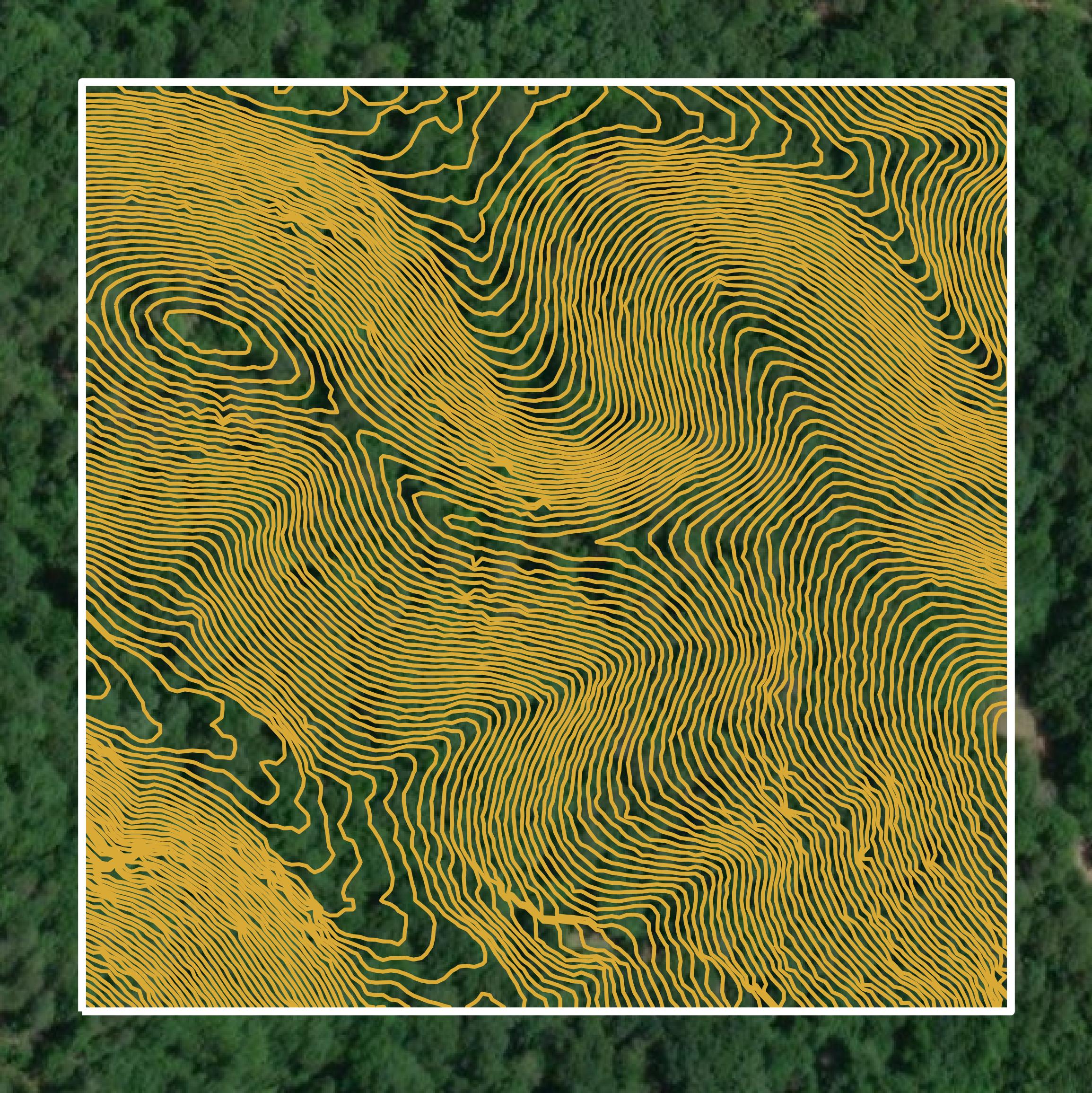 This image shows a contour map in Walker County created using GIS data in Equator.