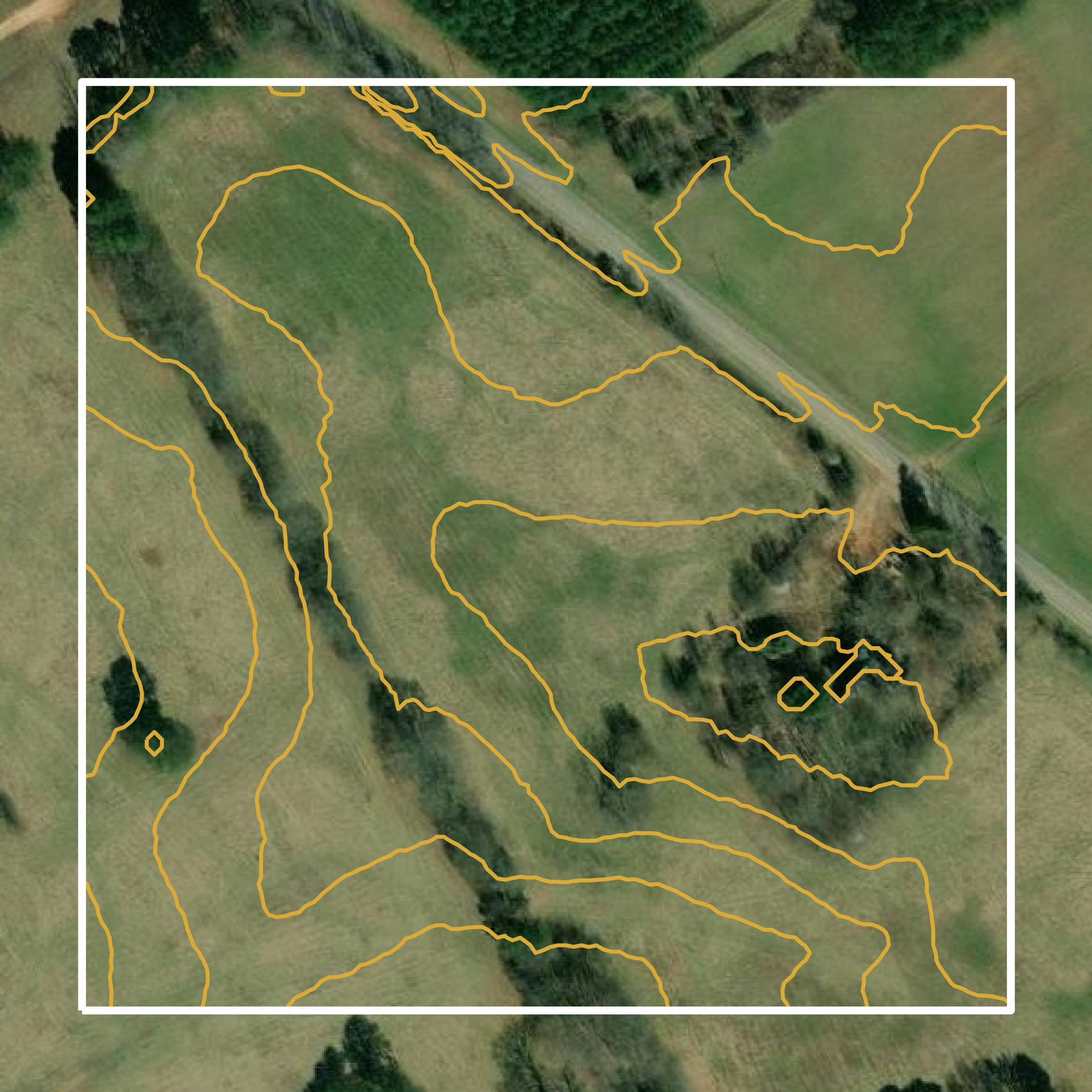 This image shows a contour map in Walton County created using GIS data in Equator.