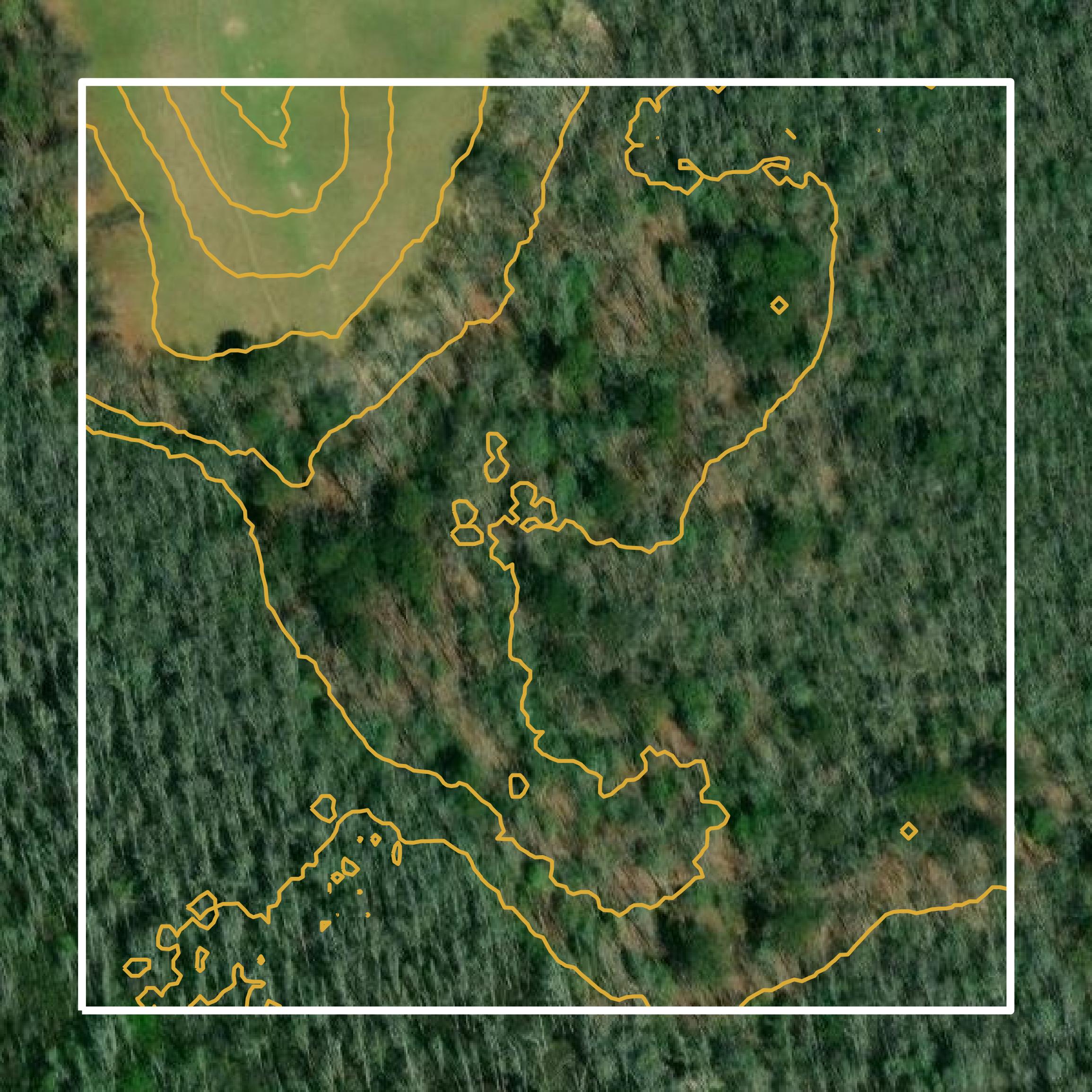 This image shows a contour map in Washington County created using GIS data in Equator.