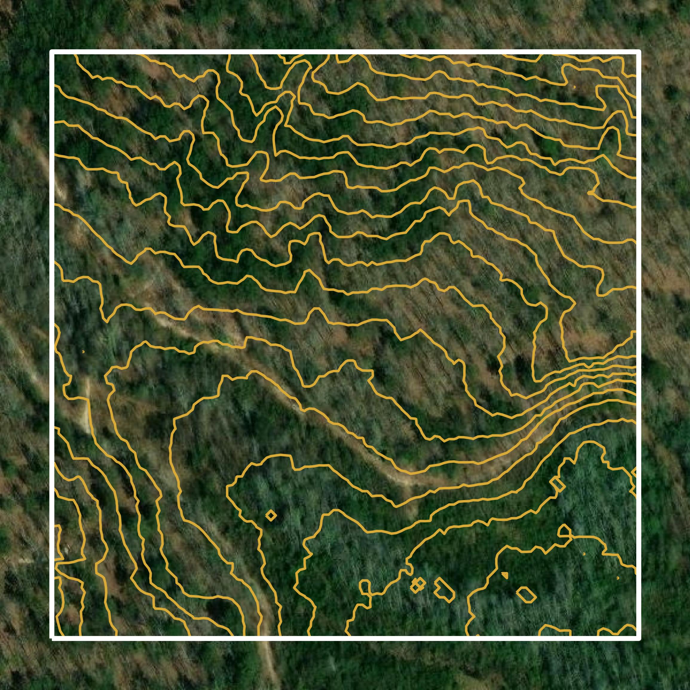 This image shows a contour map in Washington County created using GIS data in Equator.