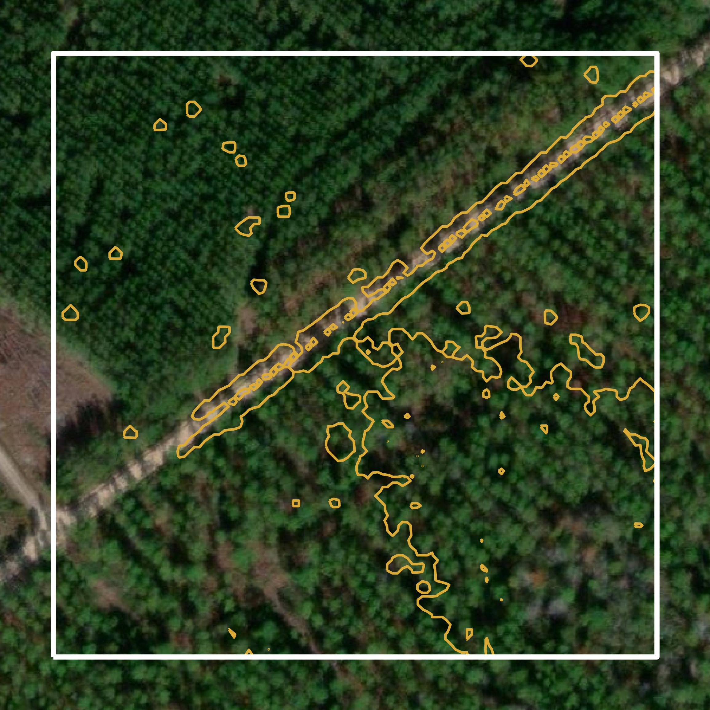 This image shows a contour map in Wayne County created using GIS data in Equator.