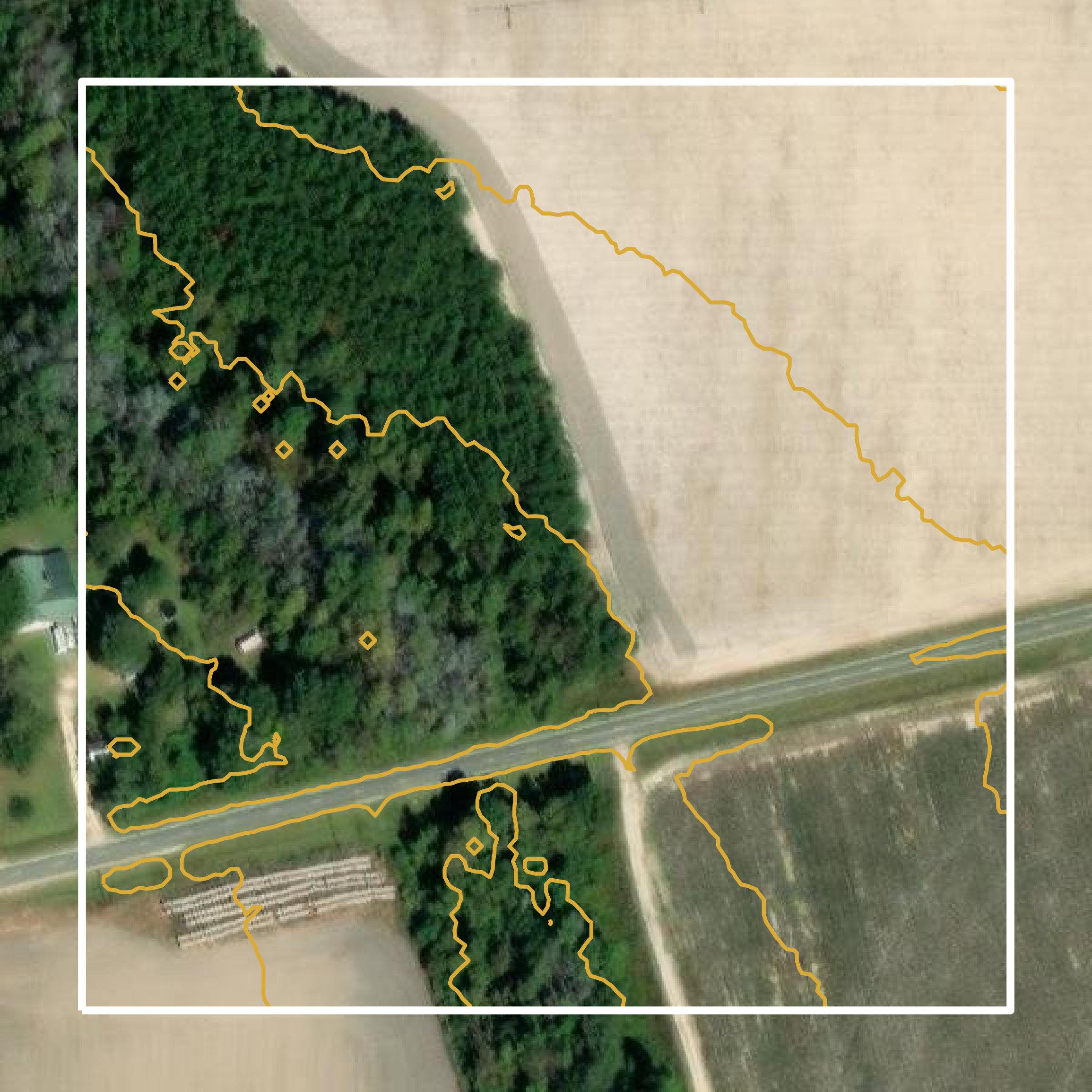 This image shows a contour map in Wayne County created using GIS data in Equator.