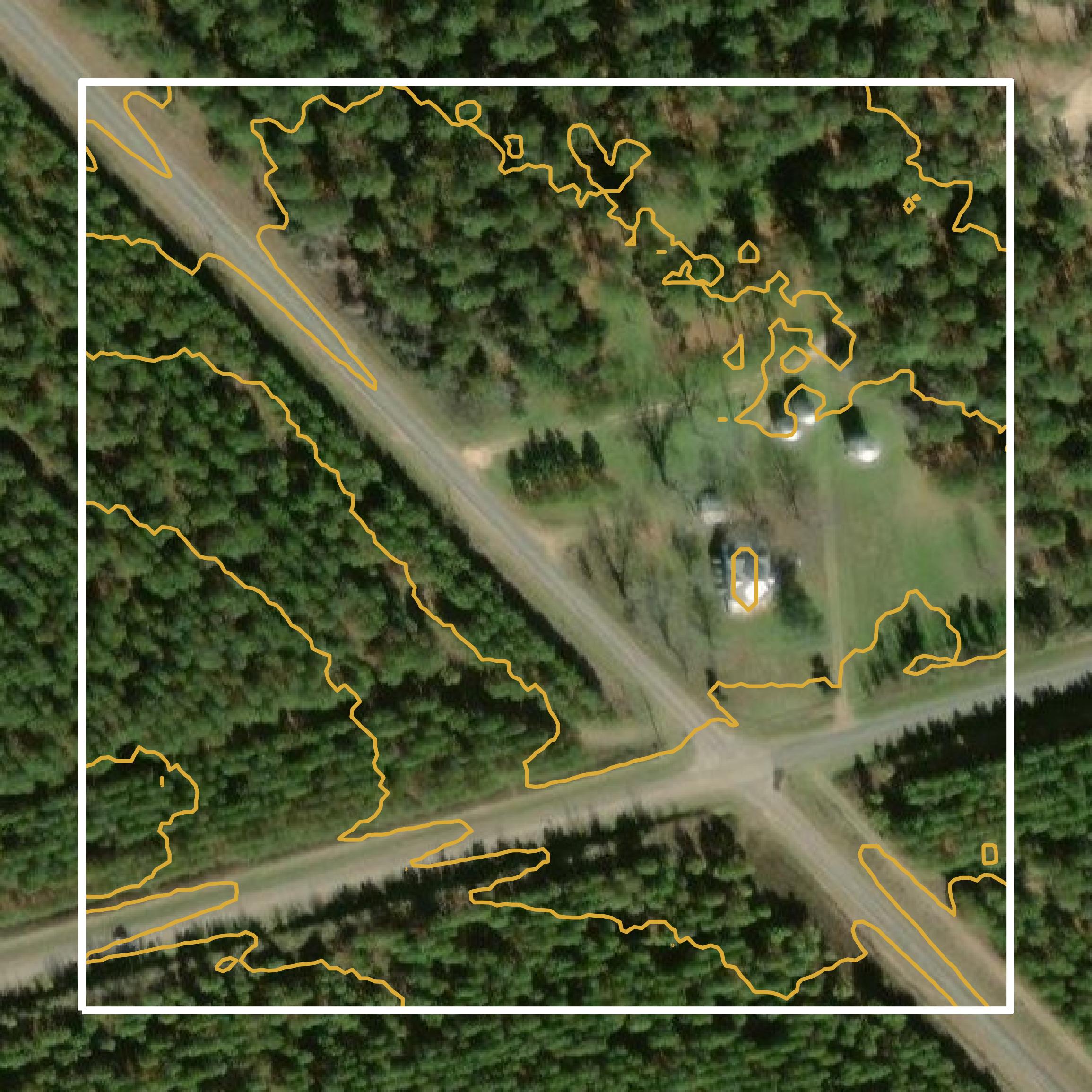 This image shows a contour map in Webster County created using GIS data in Equator.