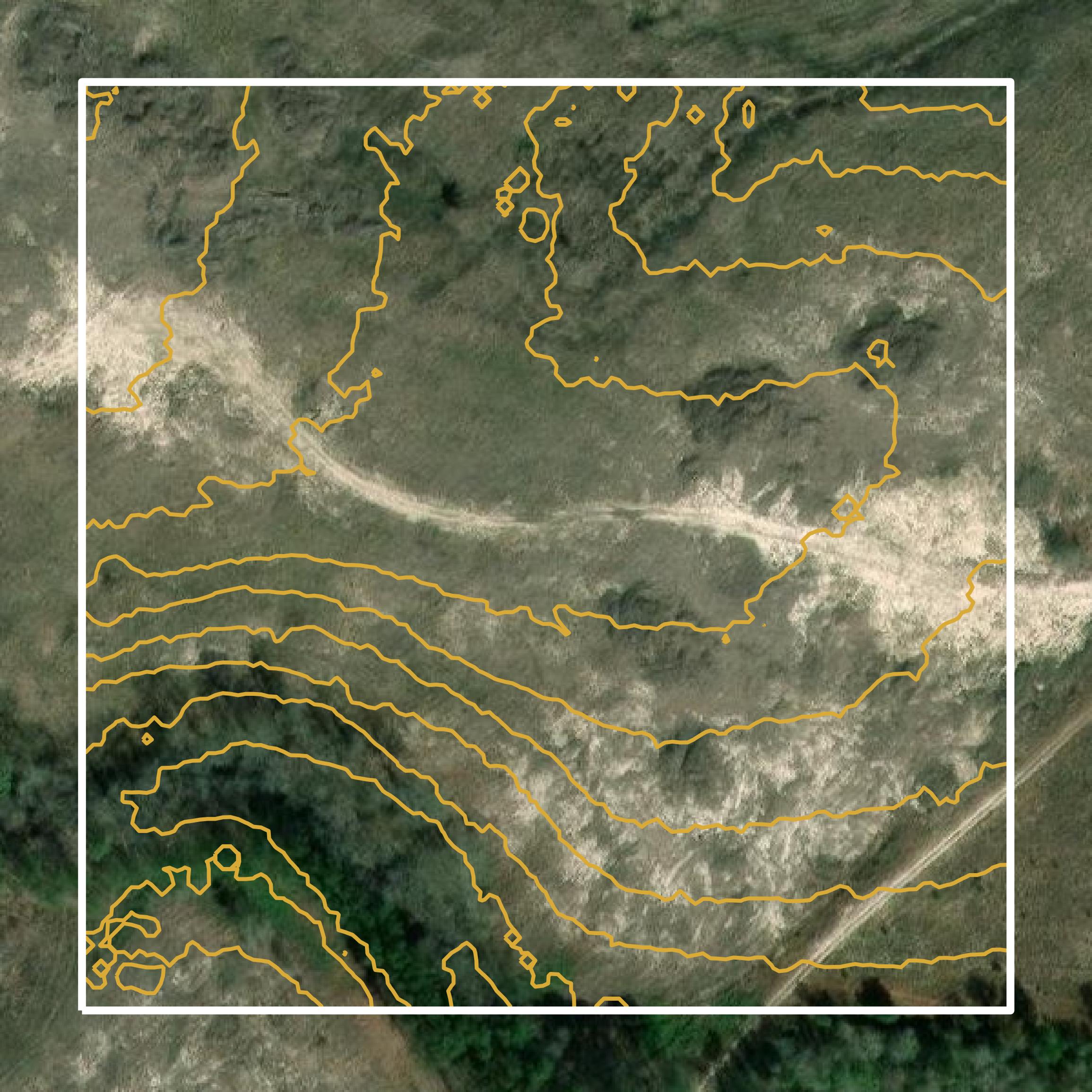 This image shows a contour map in Wheeler County created using GIS data in Equator.
