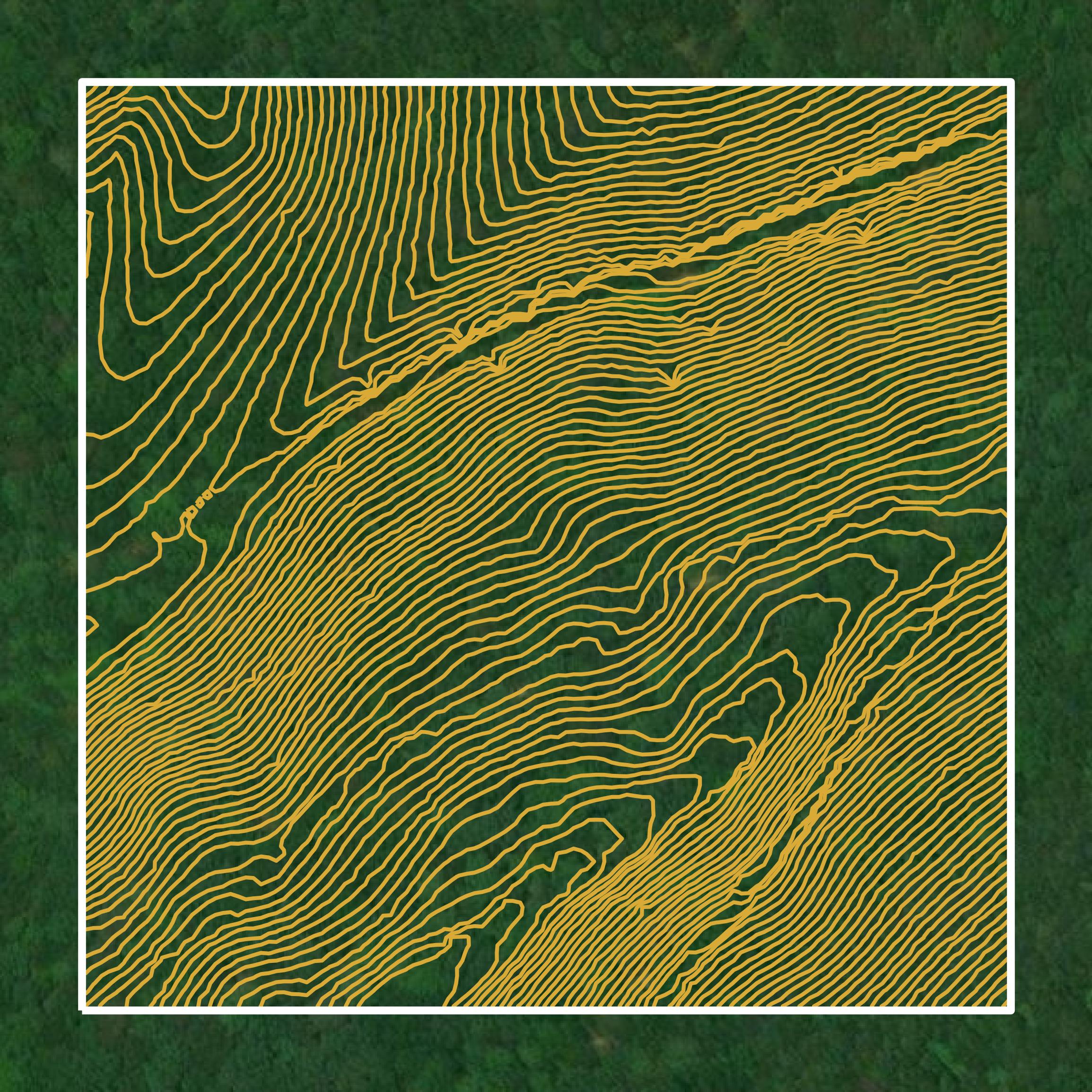 This image shows a contour map in Whitfield County created using GIS data in Equator.