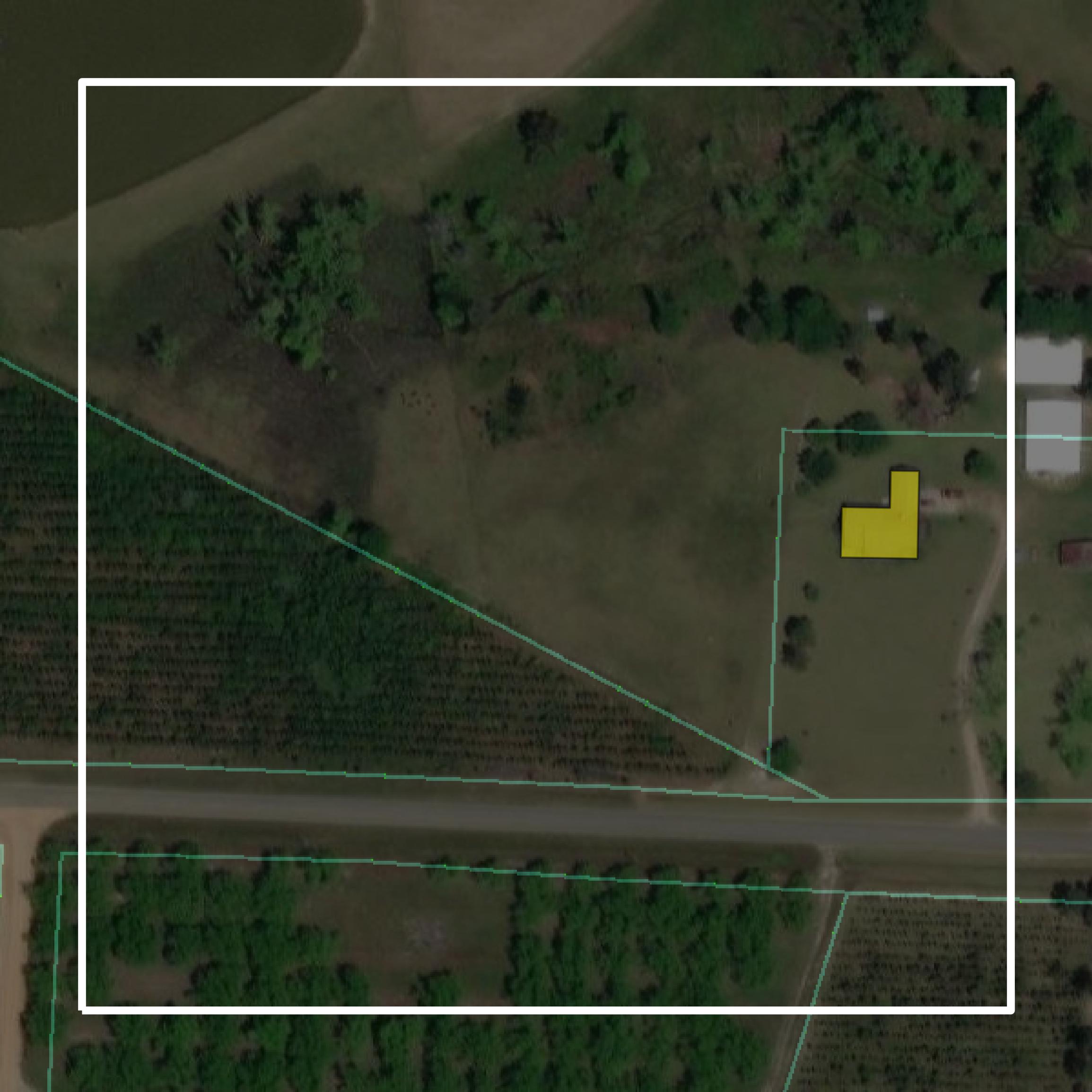 This image shows parcel and building data in Wilcox County created using GIS data in Equator.