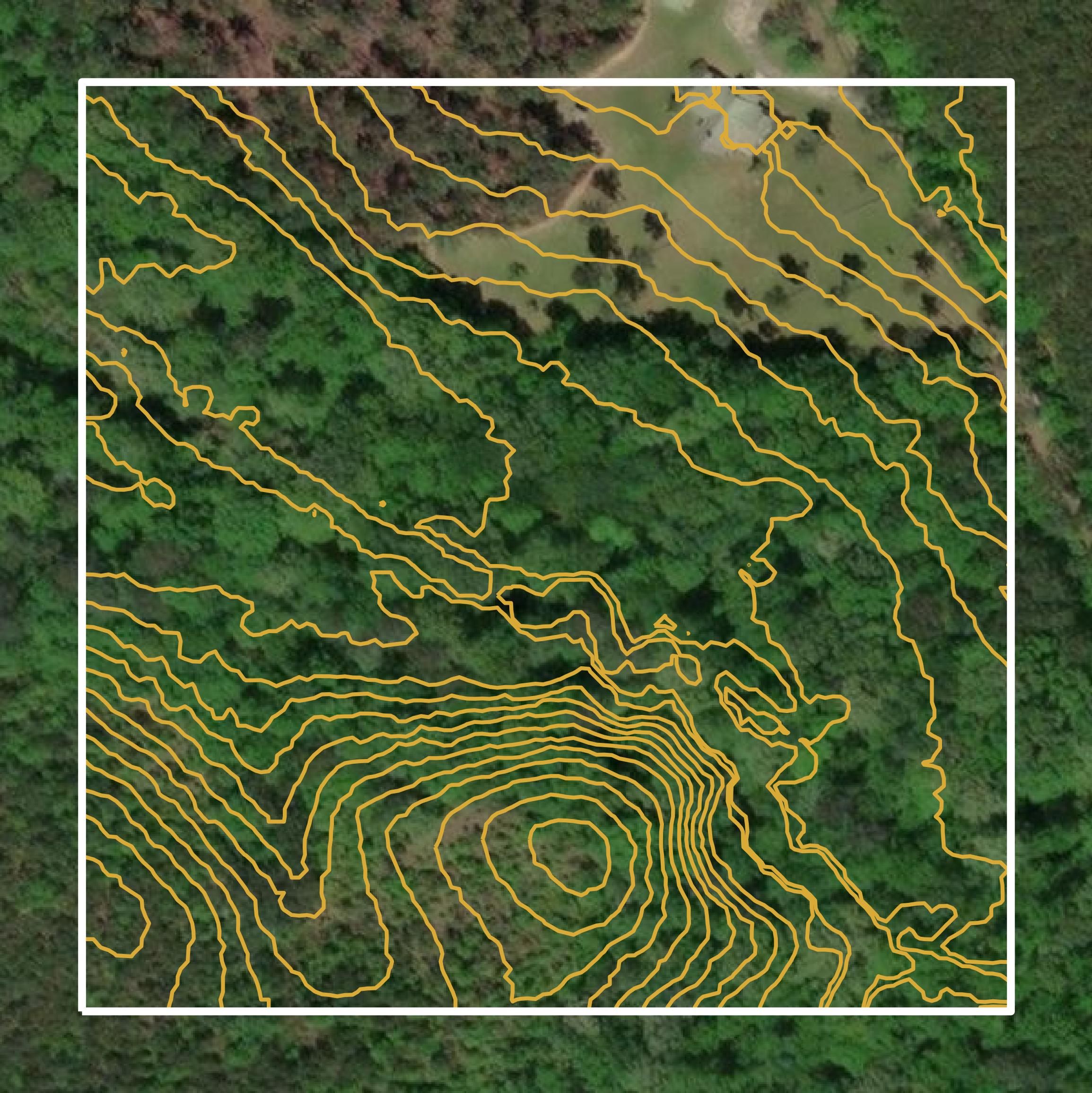 This image shows a contour map in Wilkes County created using GIS data in Equator.