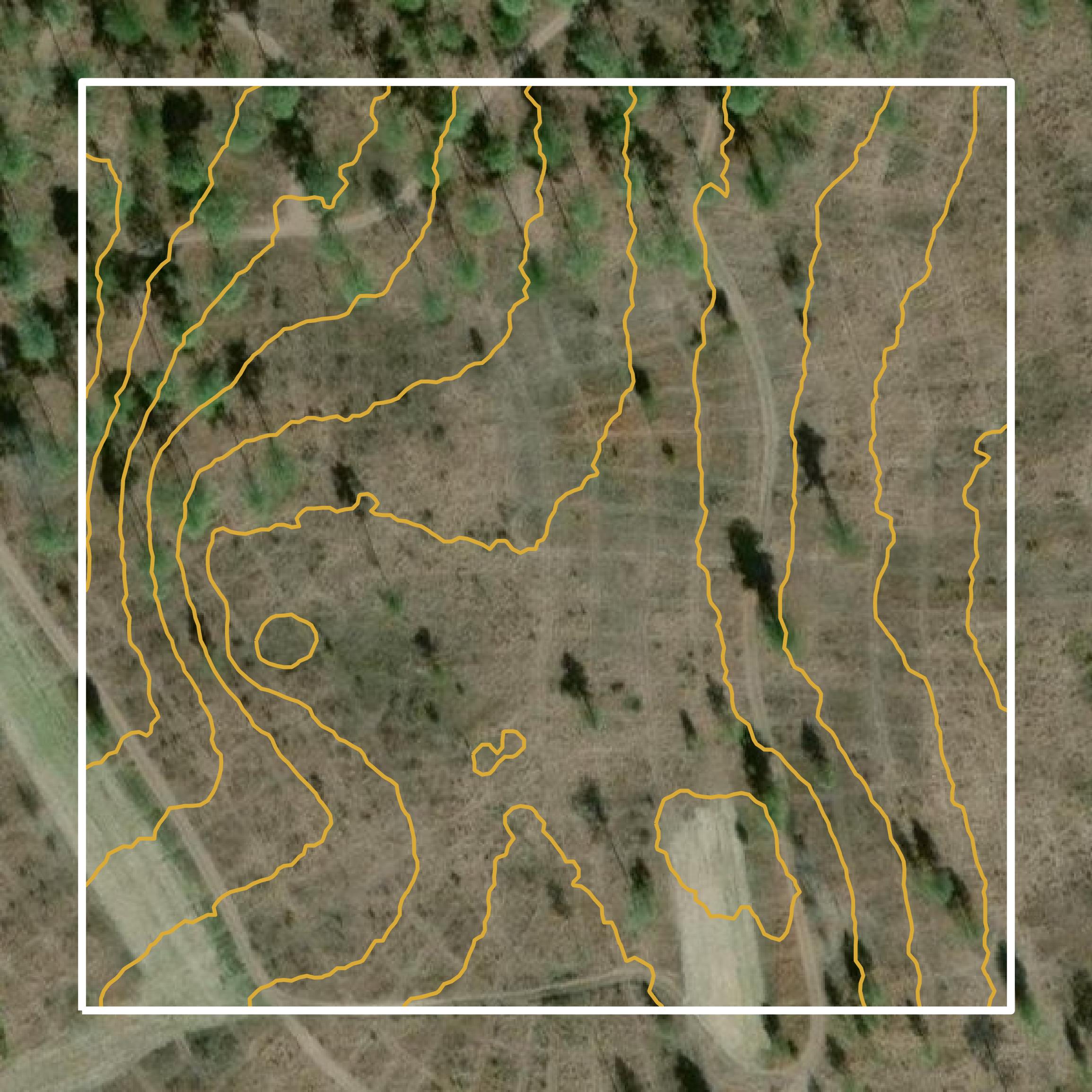 This image shows a contour map in Worth County created using GIS data in Equator.