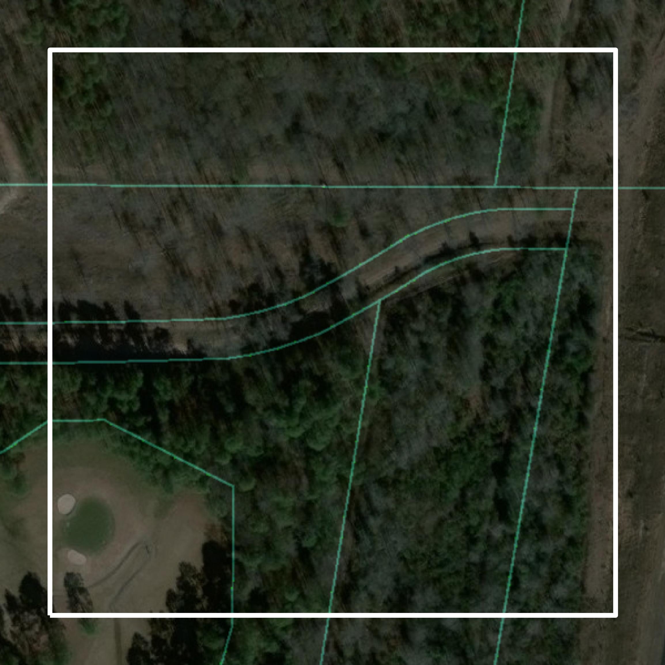 This image shows parcel and building data in Worth County created using GIS data in Equator.