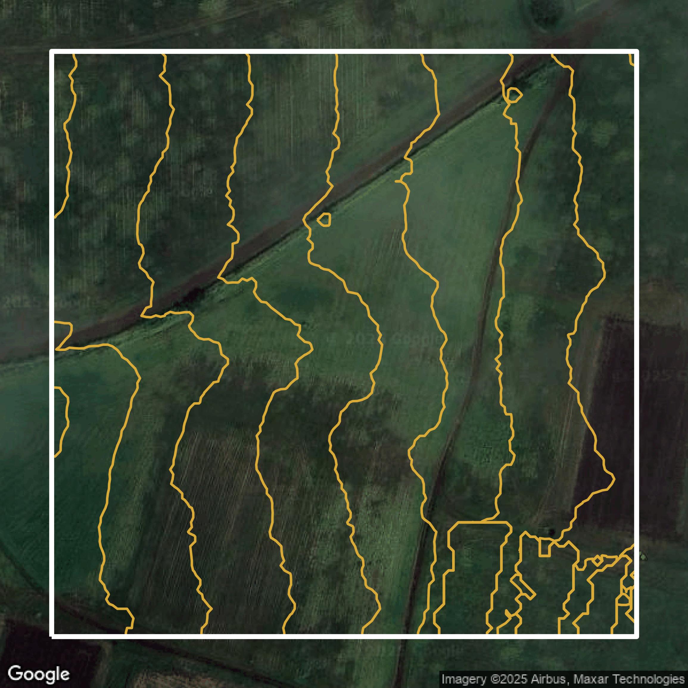 This image shows a contour map in Honolulu County created using GIS data in Equator.