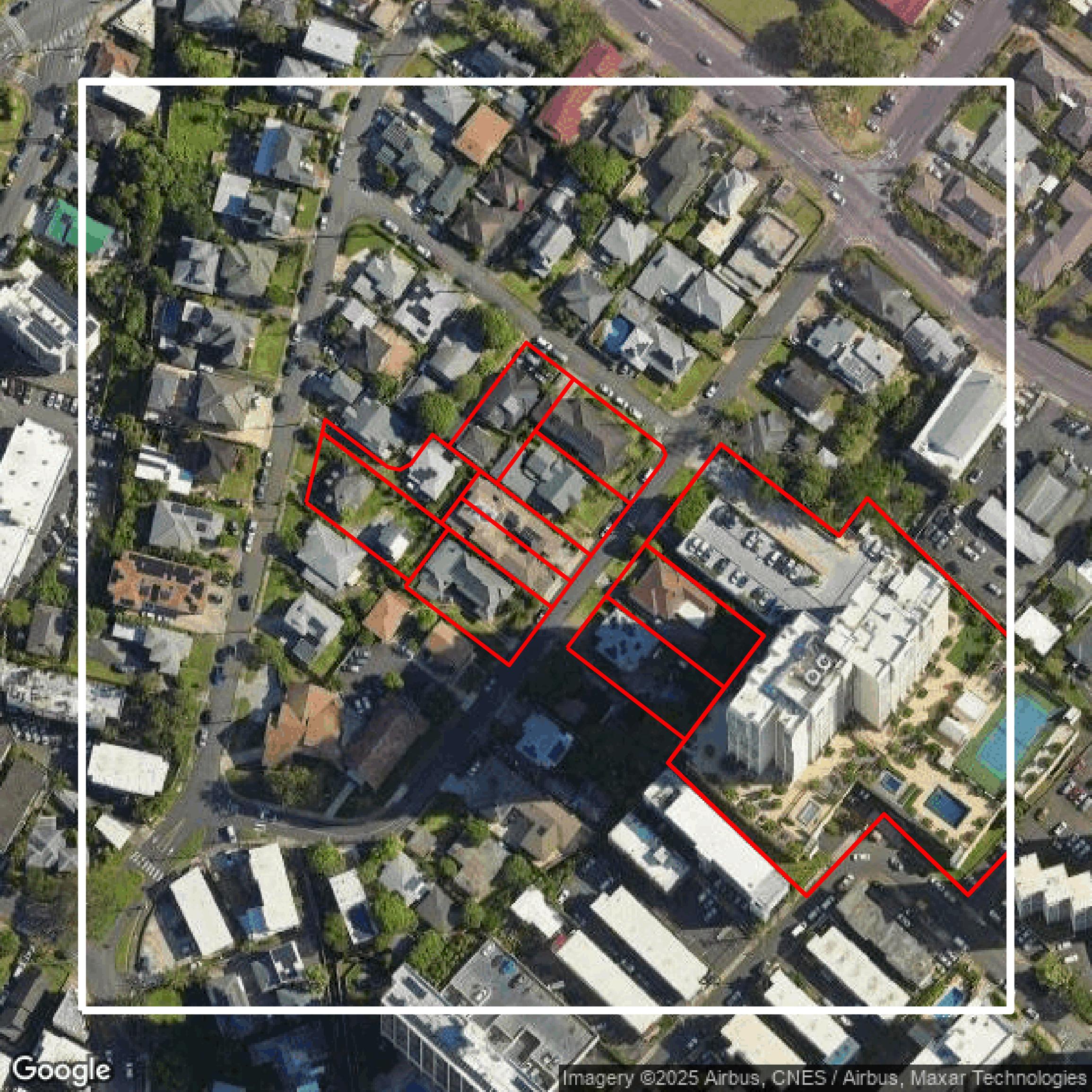 This image shows parcel data in Honolulu County created using GIS data in Equator.