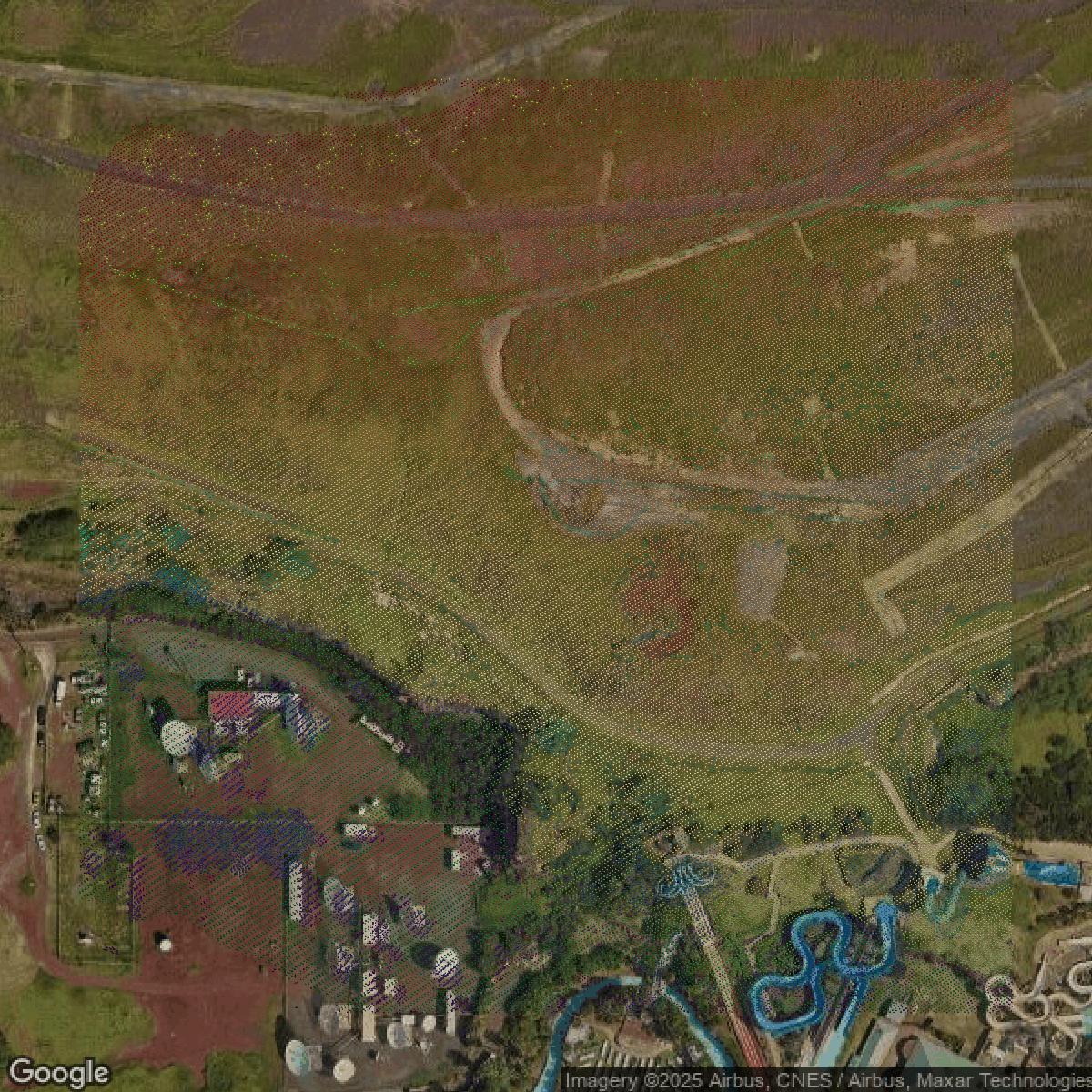 This image shows a LiDAR point cloud in Honolulu County created using GIS data in Equator.