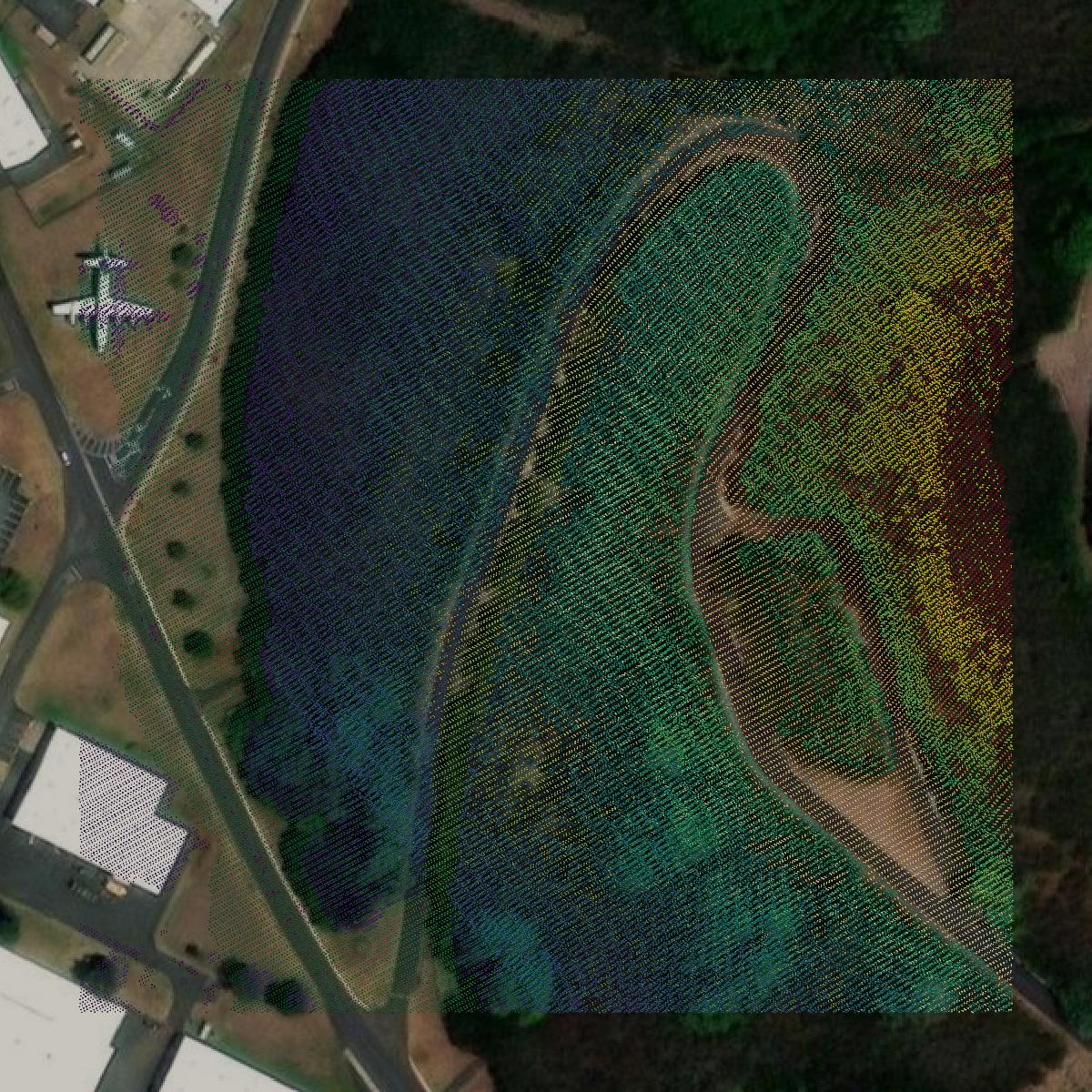 This image shows a LiDAR point cloud in Honolulu County created using GIS data in Equator.