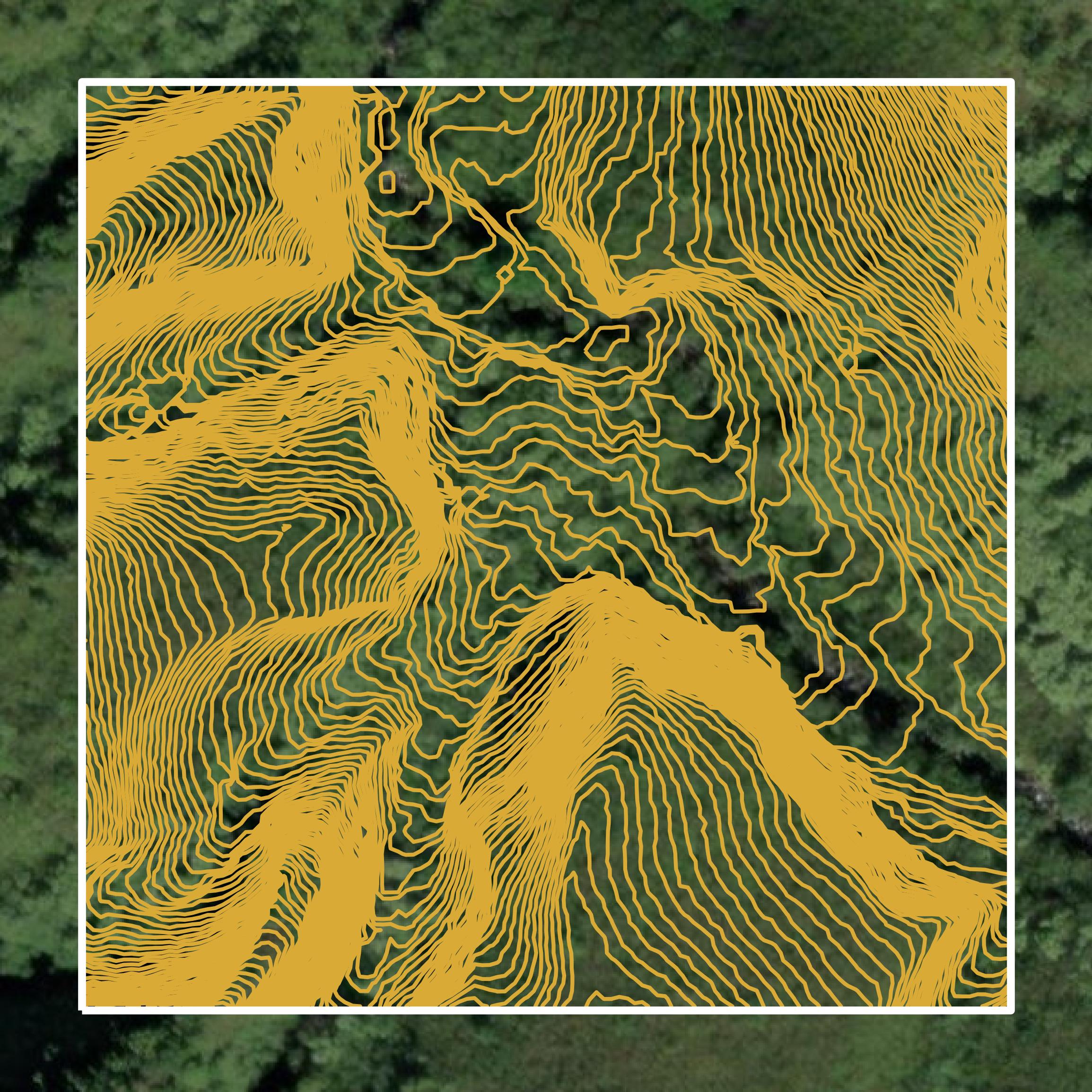 This image shows a contour map in Kalawao County created using GIS data in Equator.