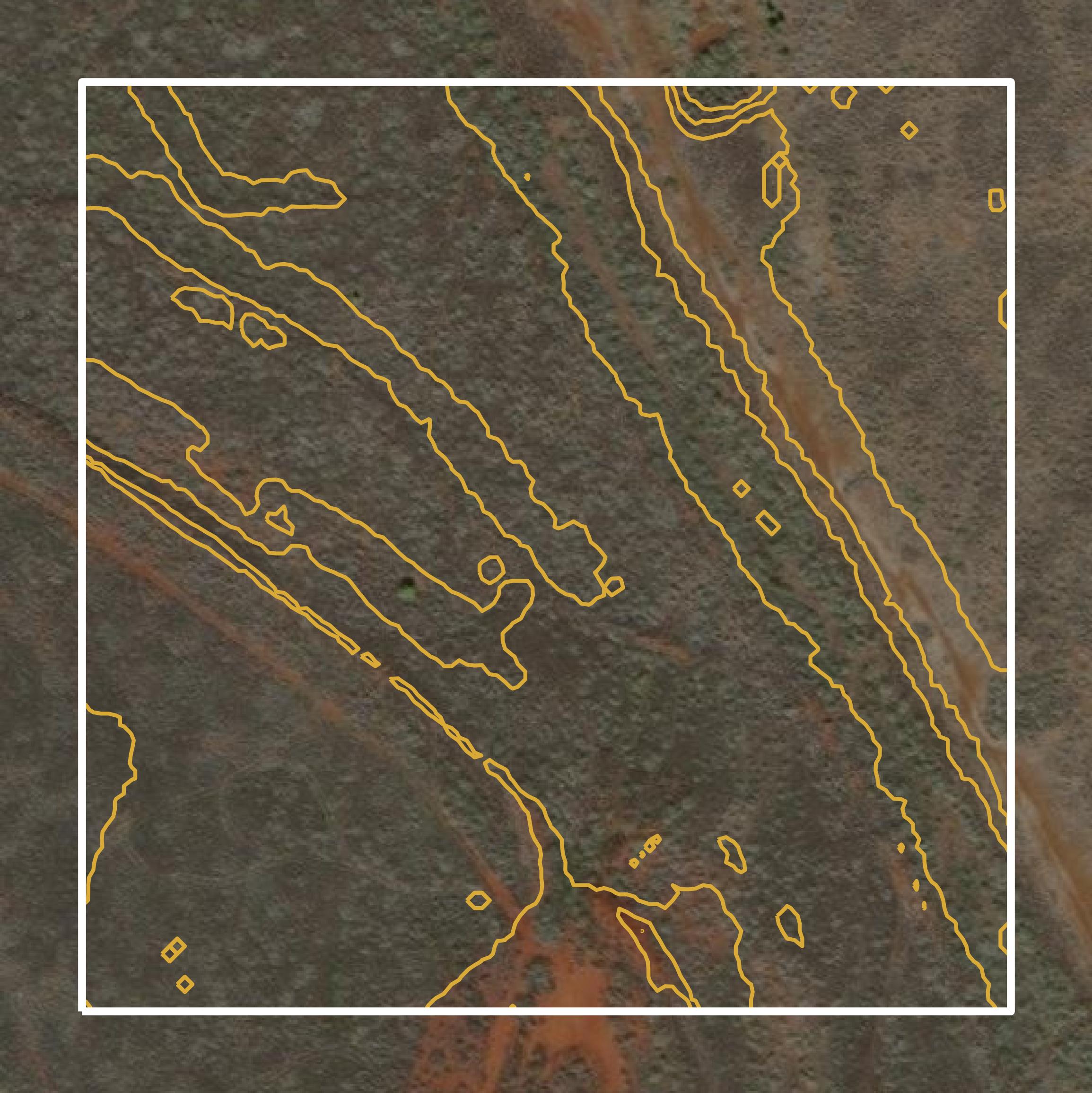 This image shows a contour map in Maui County created using GIS data in Equator.