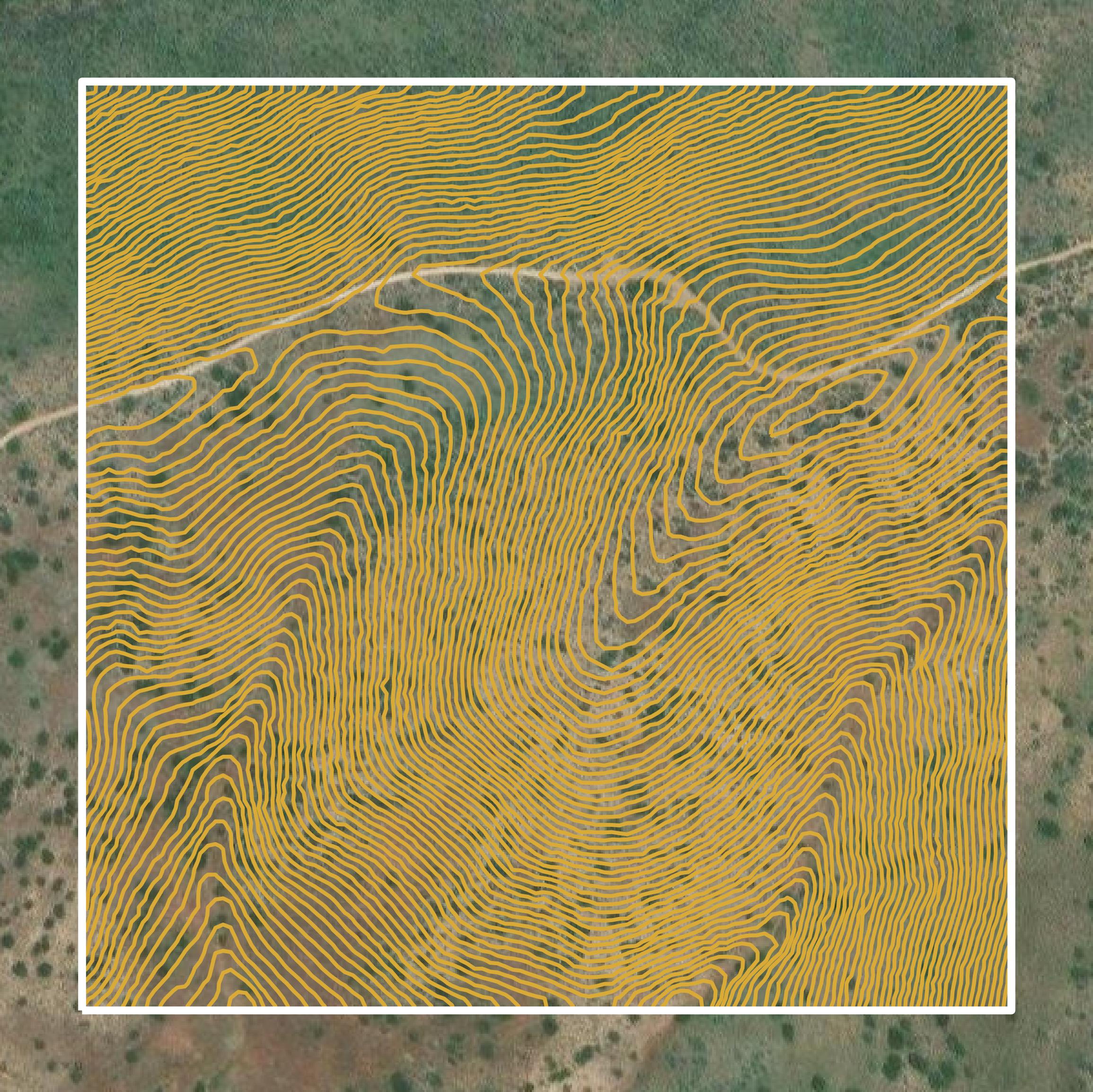 This image shows a contour map in Ada County created using GIS data in Equator.