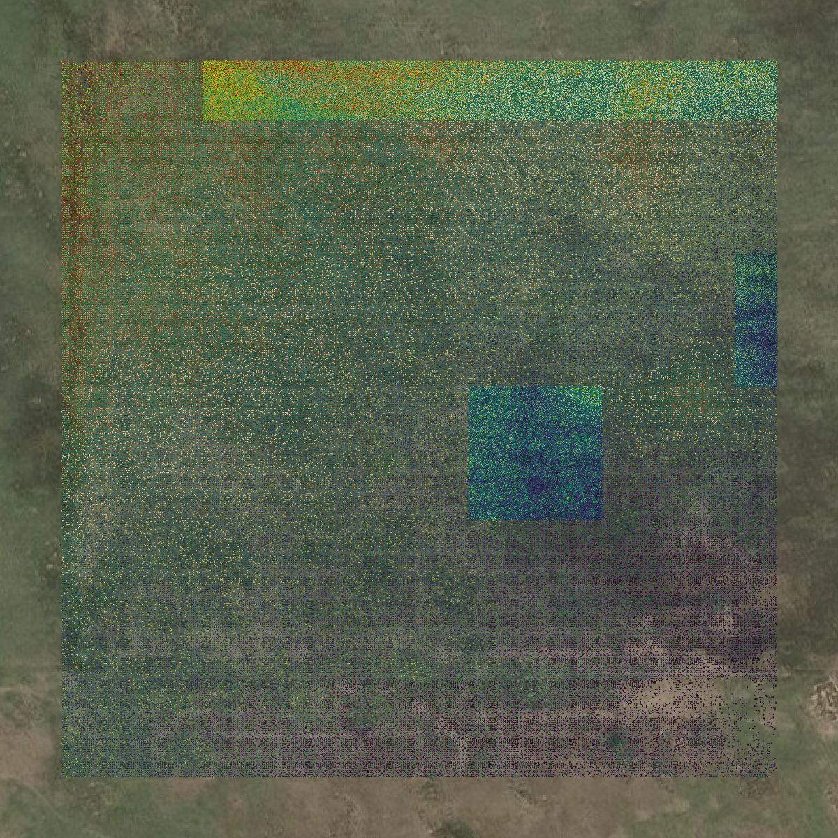 This image shows a LiDAR point cloud in Ada County created using GIS data in Equator.