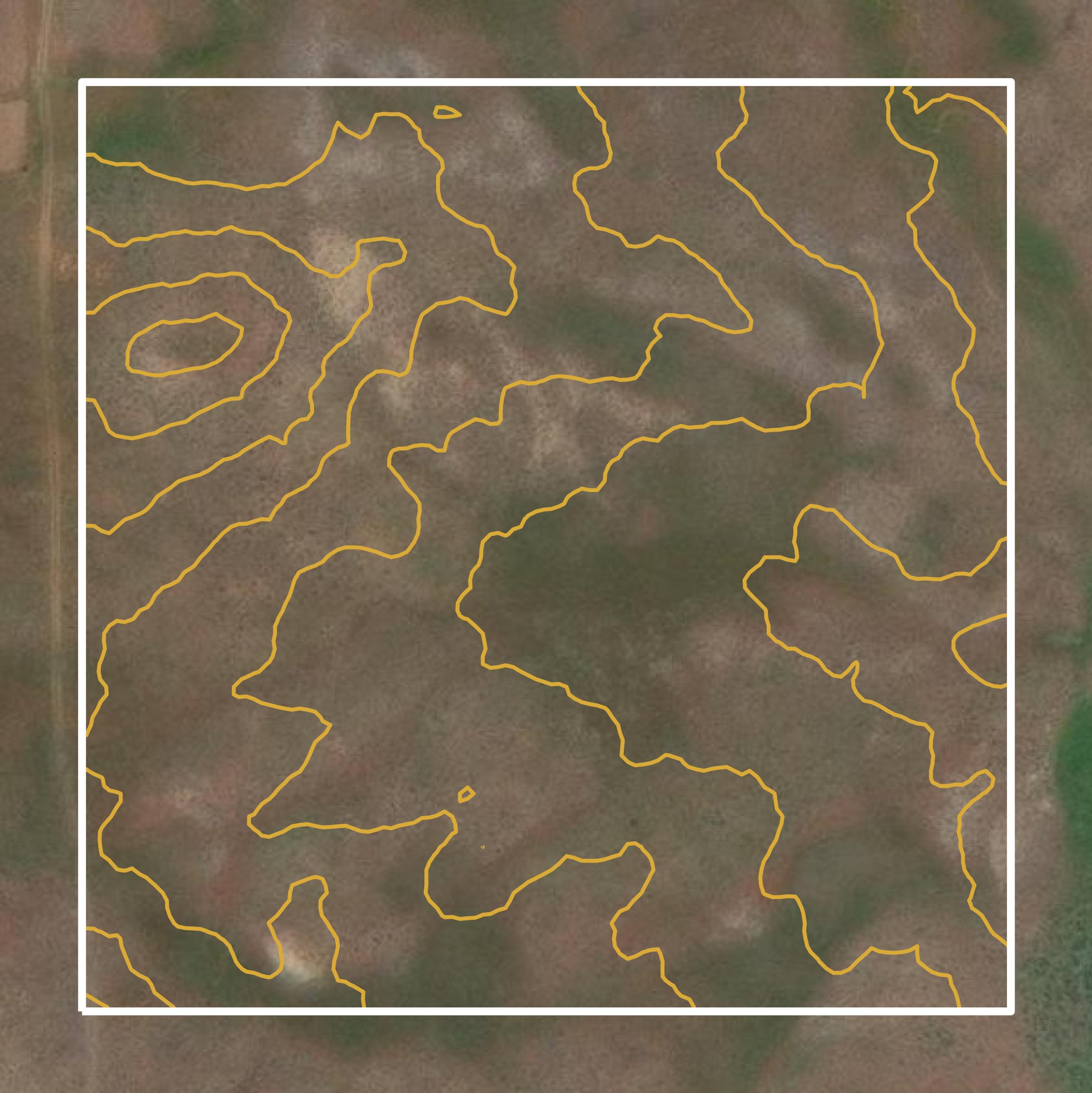 This image shows a contour map in Adams County created using GIS data in Equator.