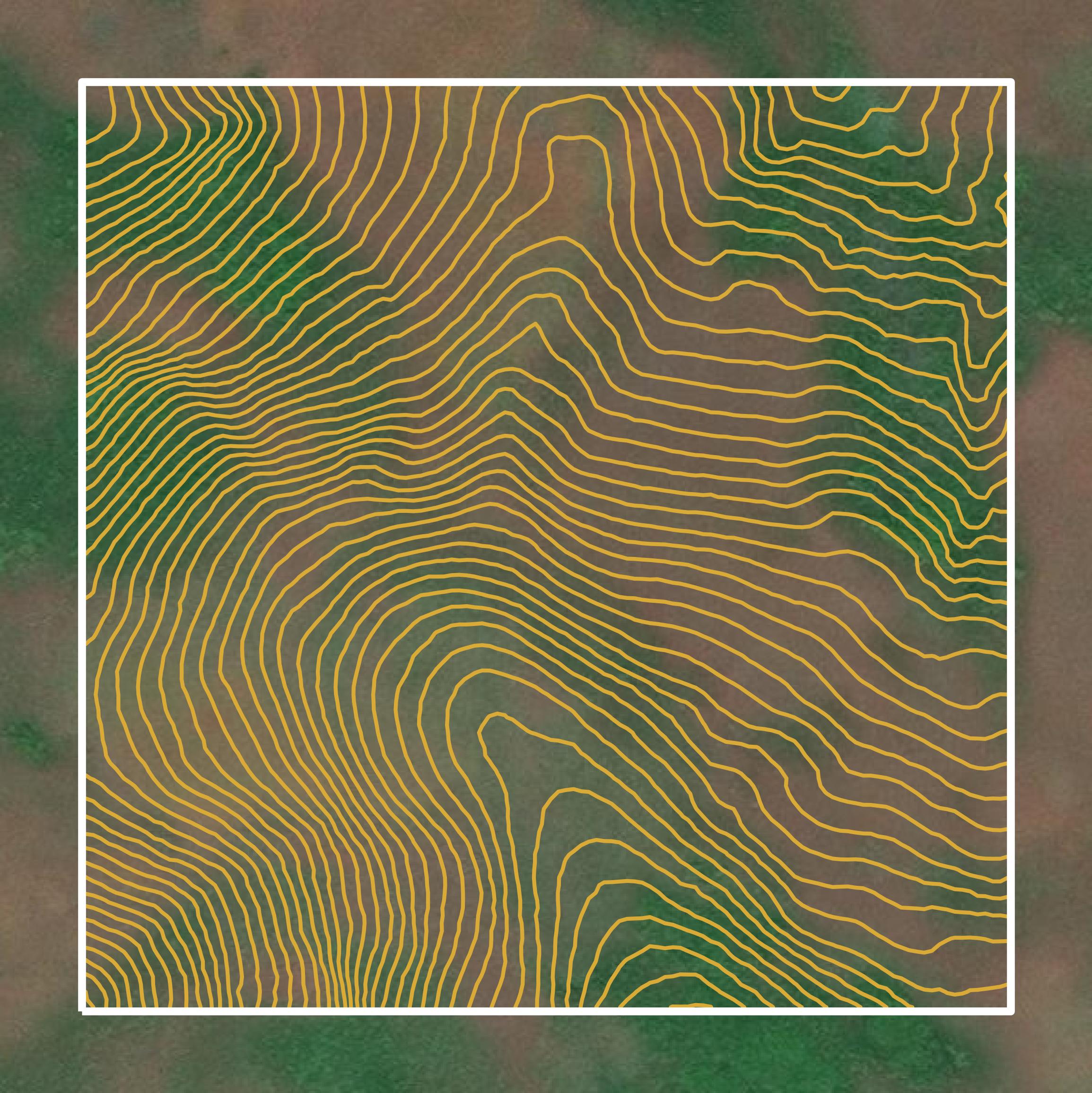 This image shows a contour map in Adams County created using GIS data in Equator.