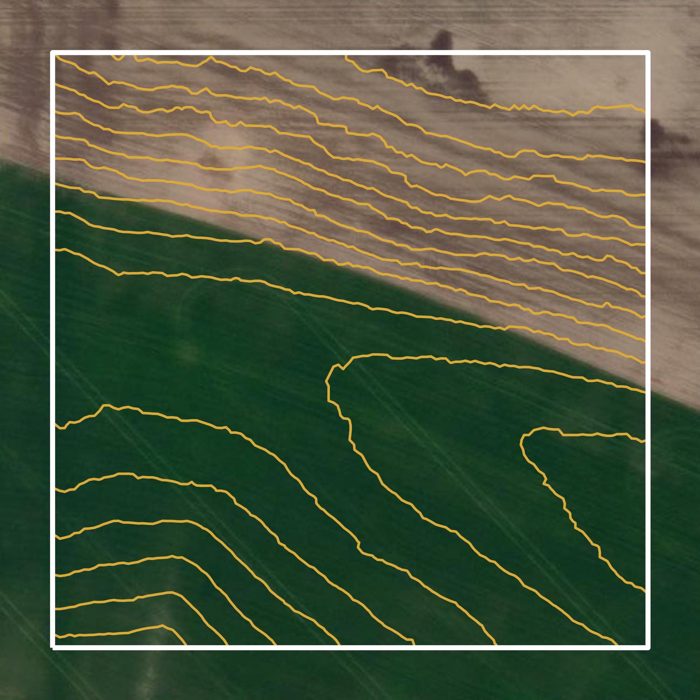 This image shows a contour map in Benewah County created using GIS data in Equator.