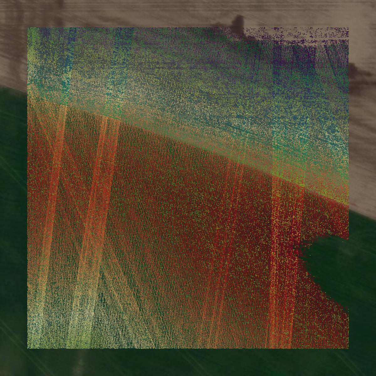 This image shows a LiDAR point cloud in Benewah County created using GIS data in Equator.